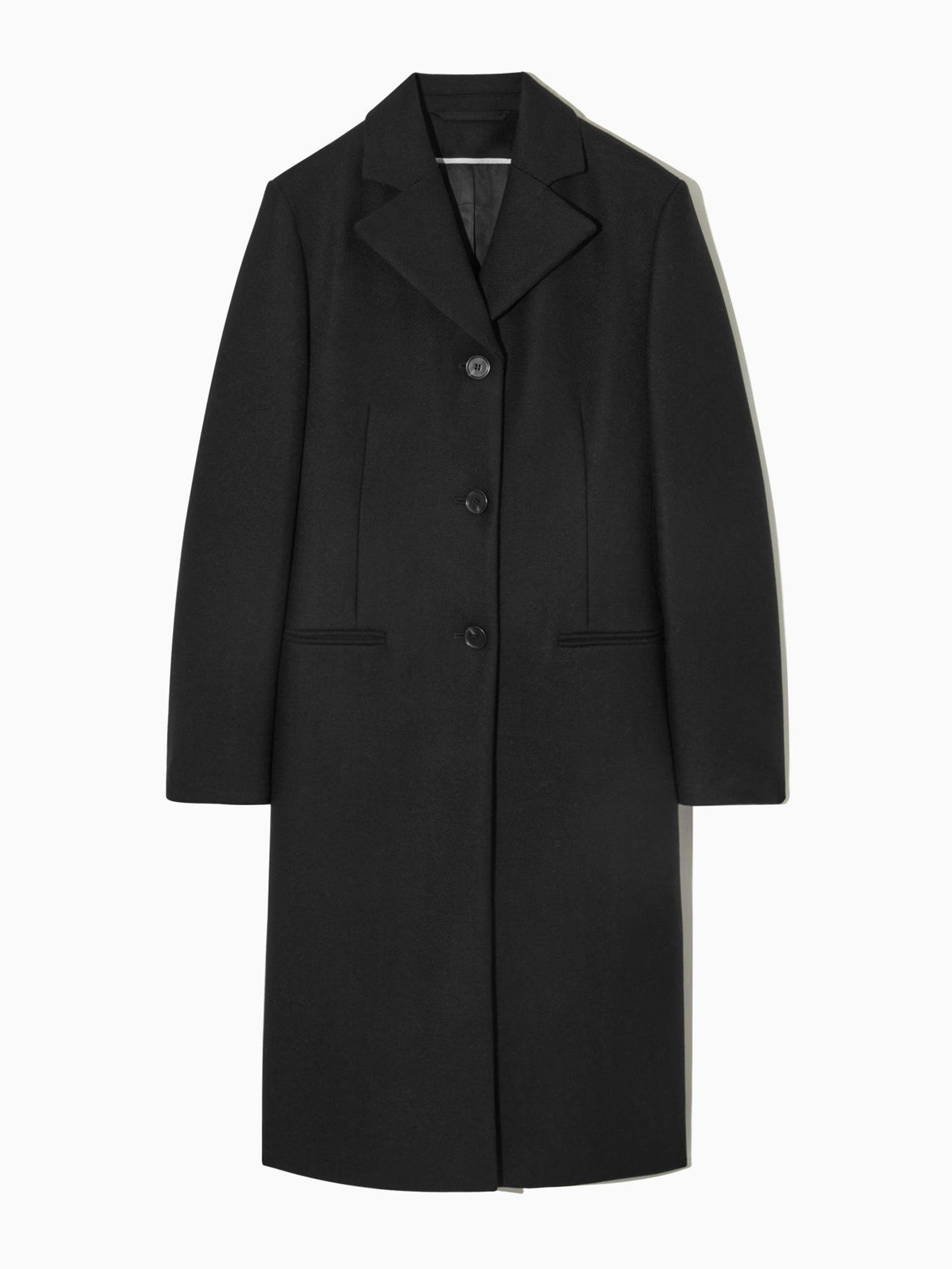 Wool-blend waisted coat