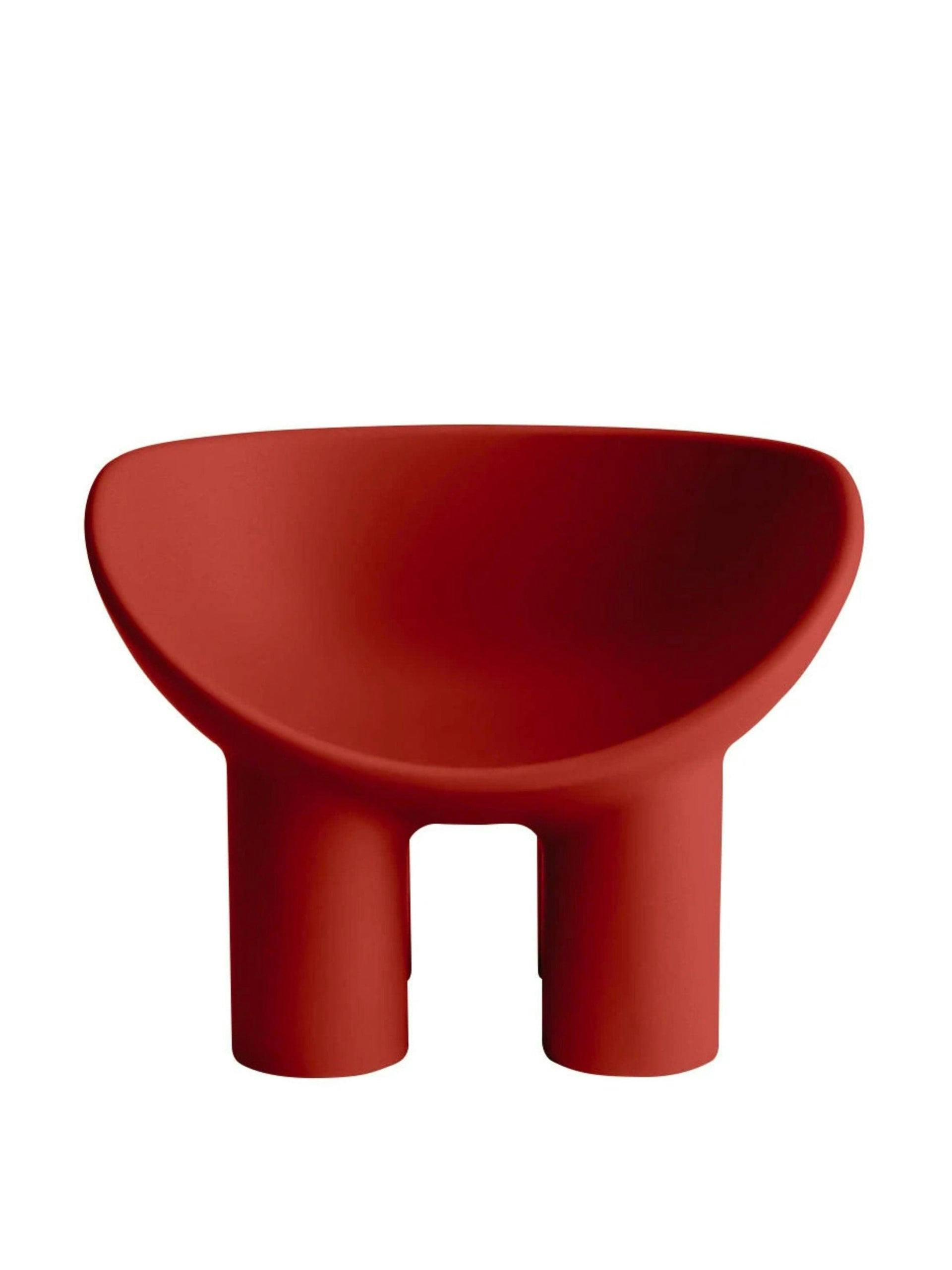 Red polyethylene armchair
