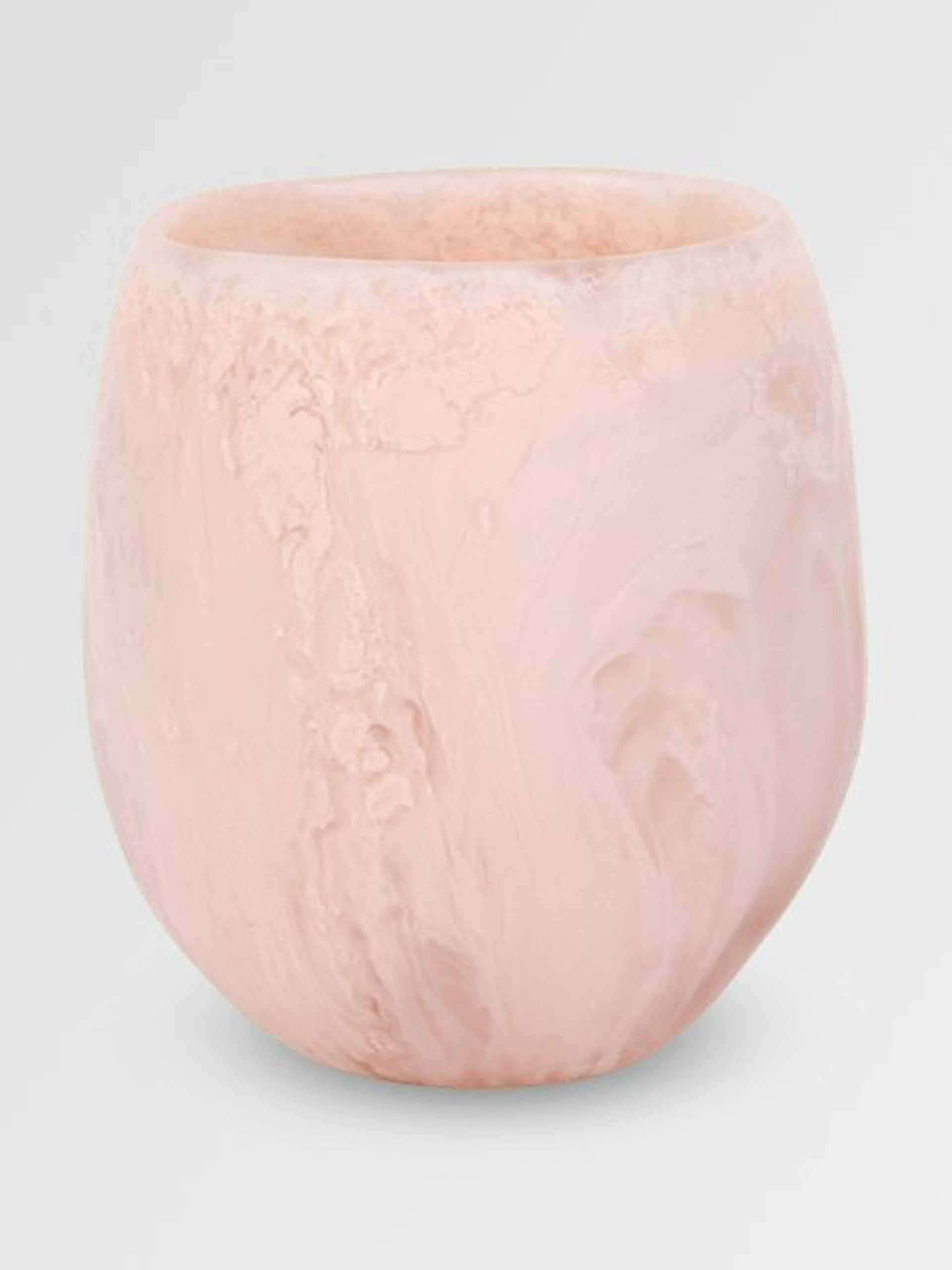 Large pink resin rock cup