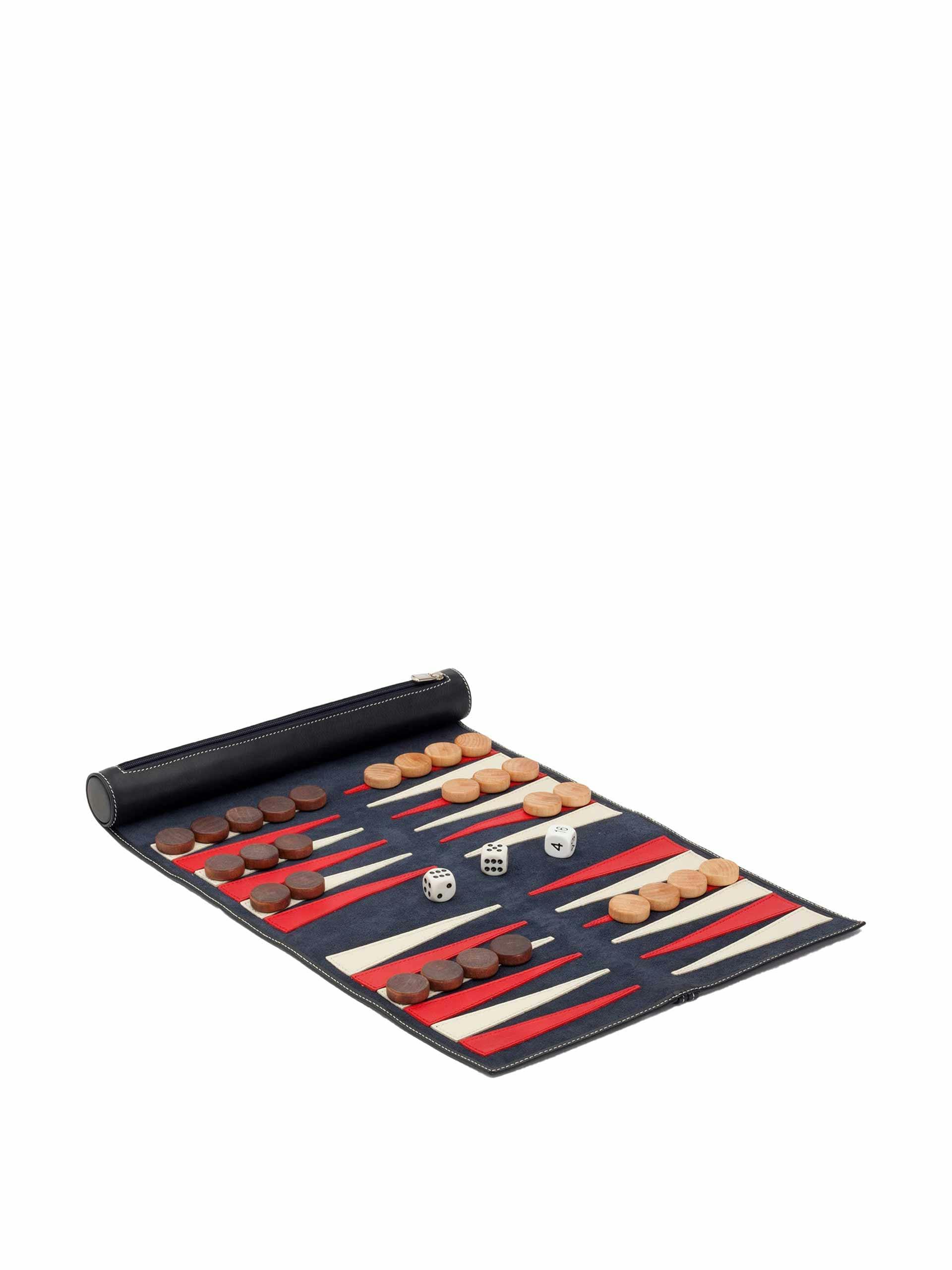 Lazy Days navy travel backgammon set