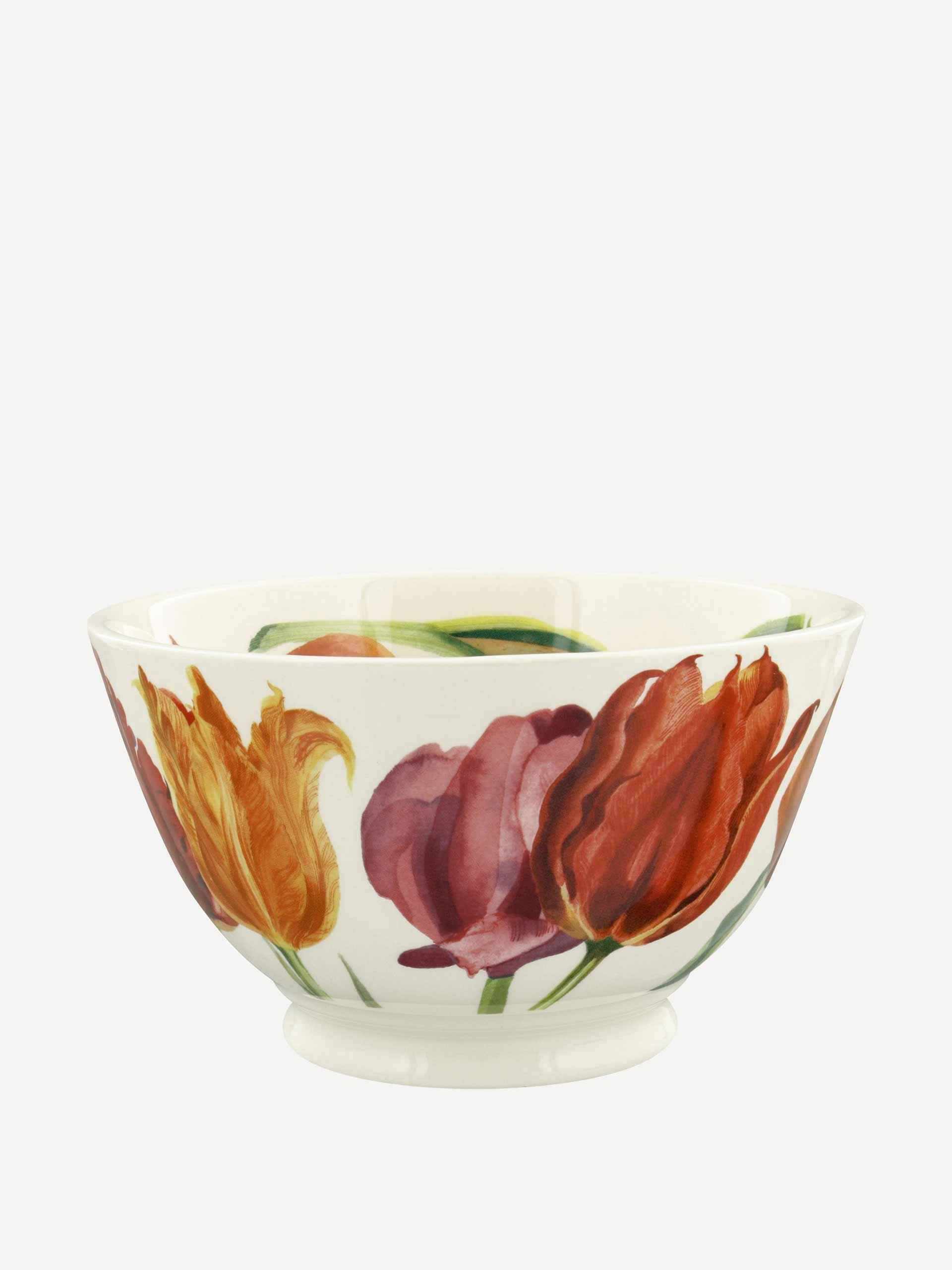 Tulip print ceramic bowl