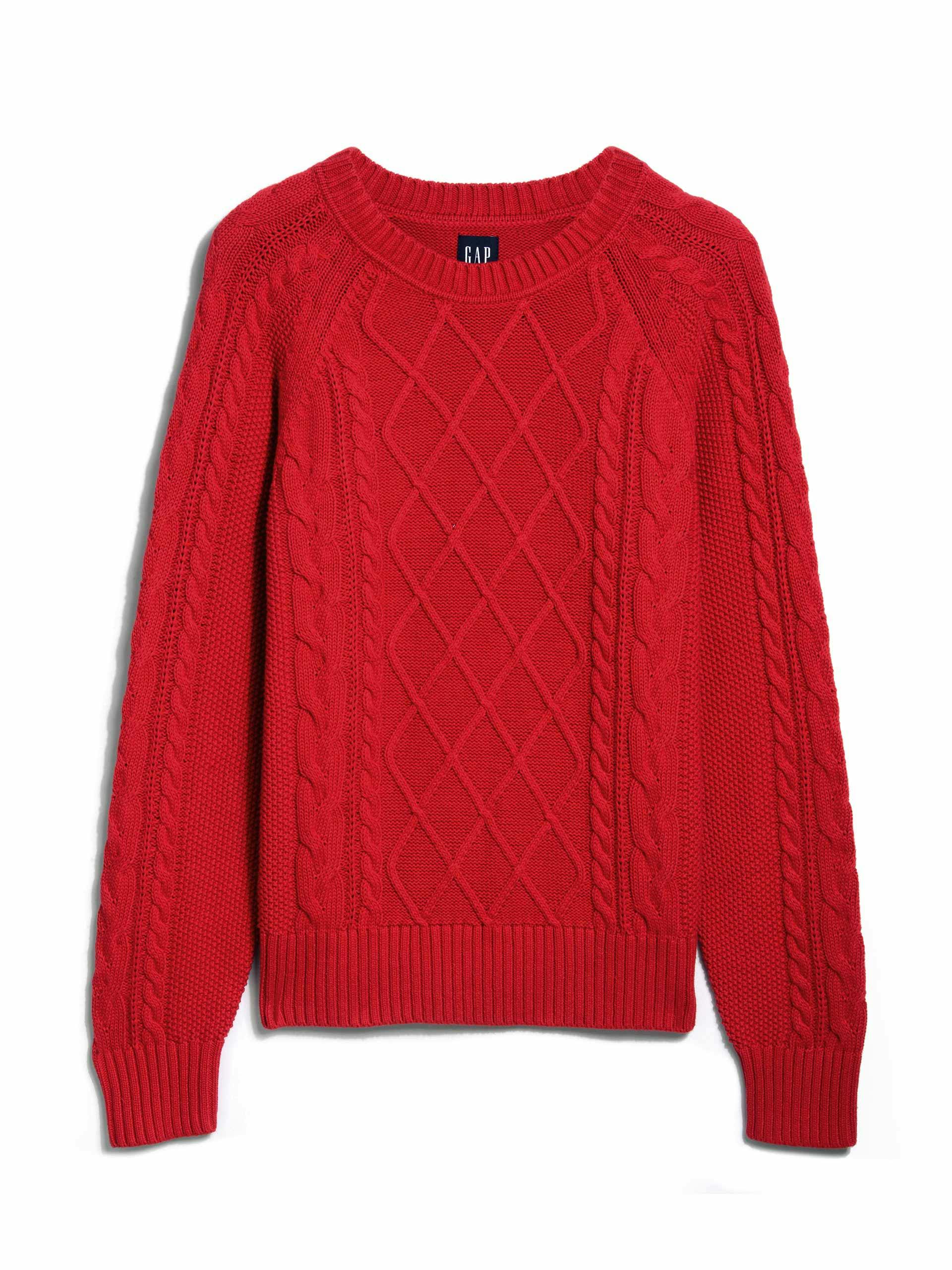 Red knit jumper
