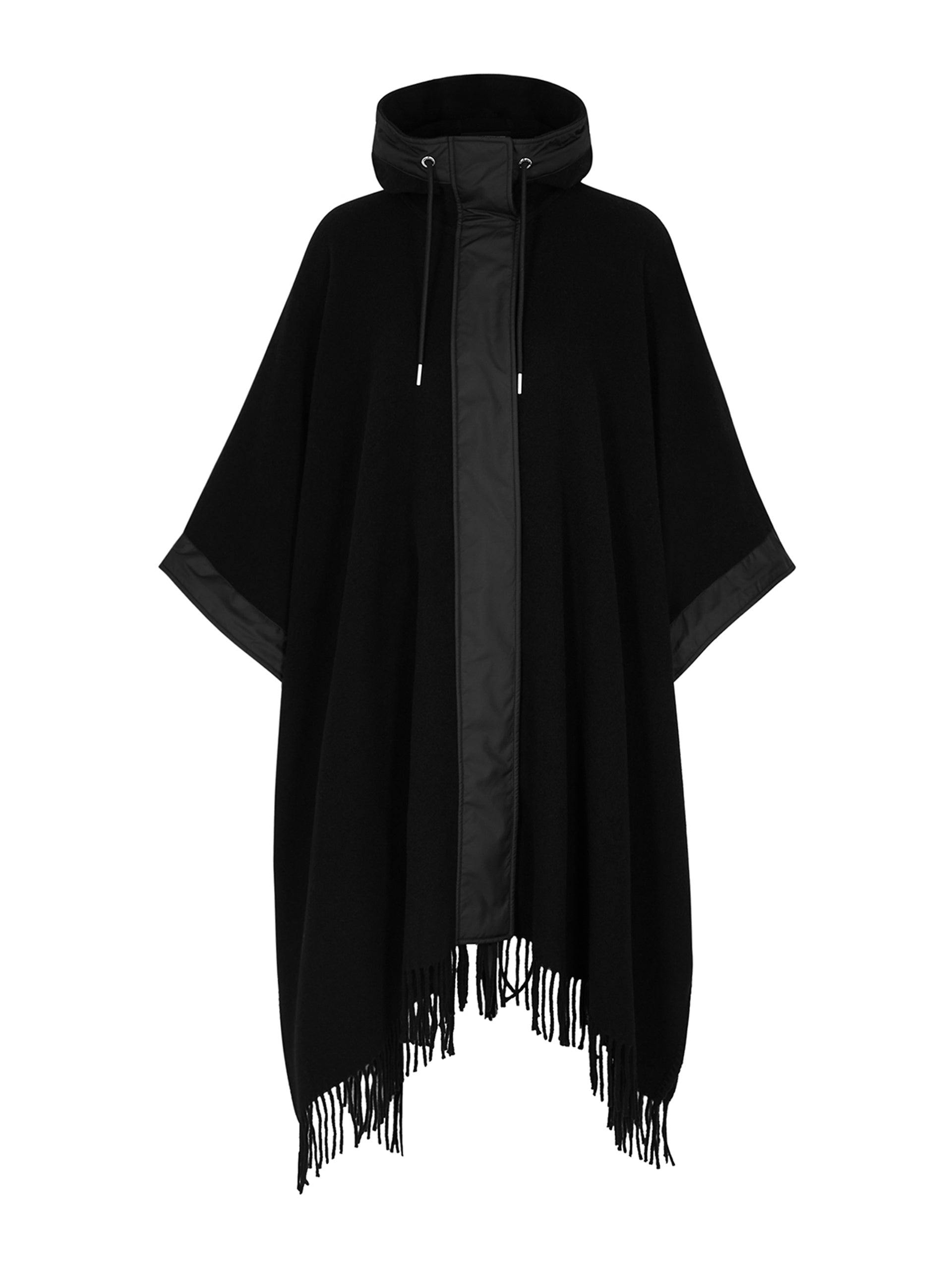 Black wool cape