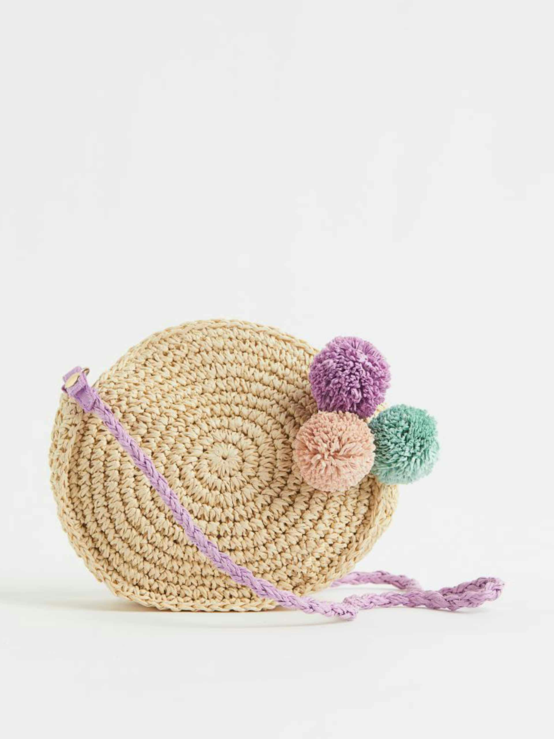 Embroidered straw bag