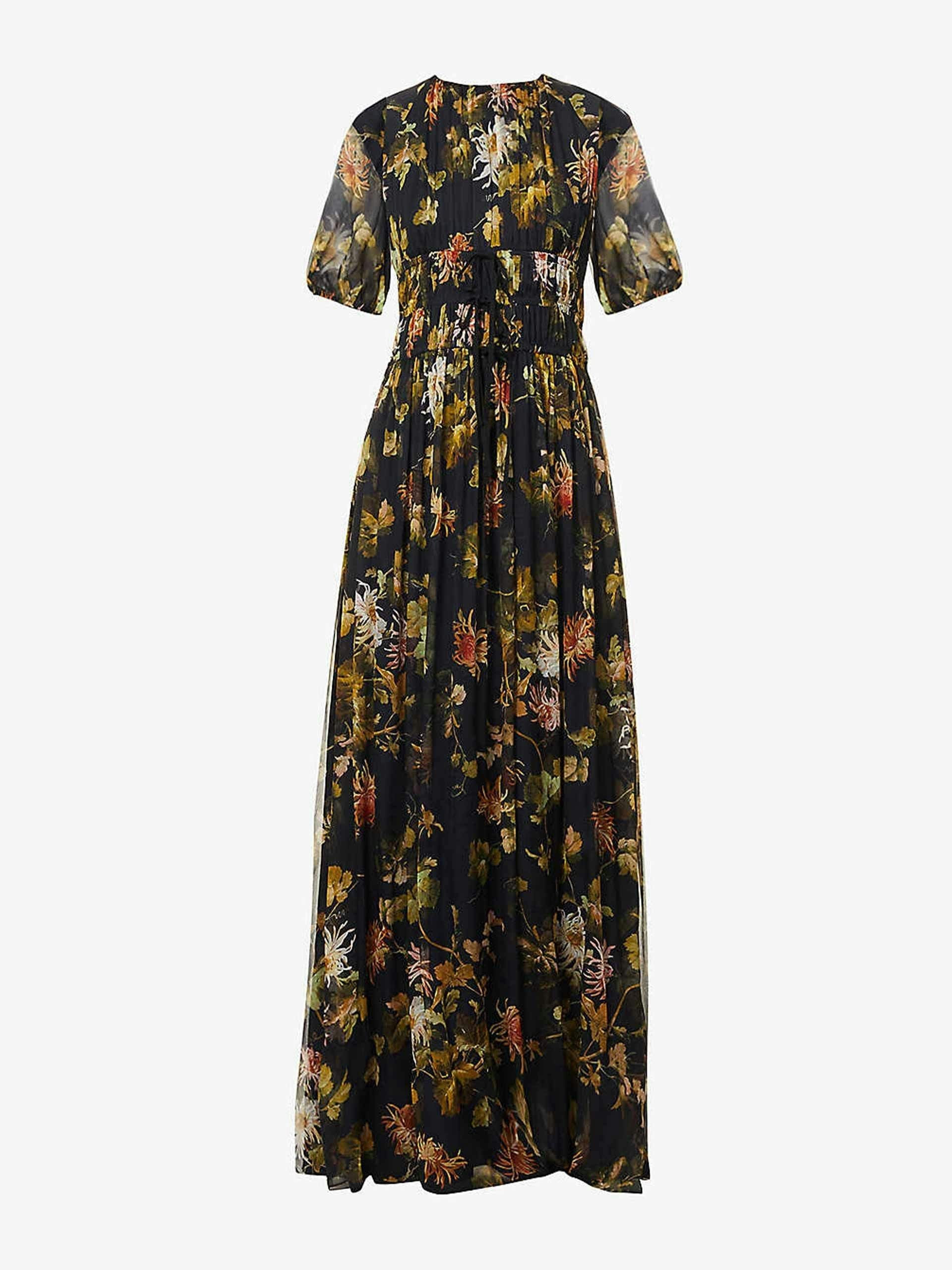 Cassia floral-print silk chiffon gown