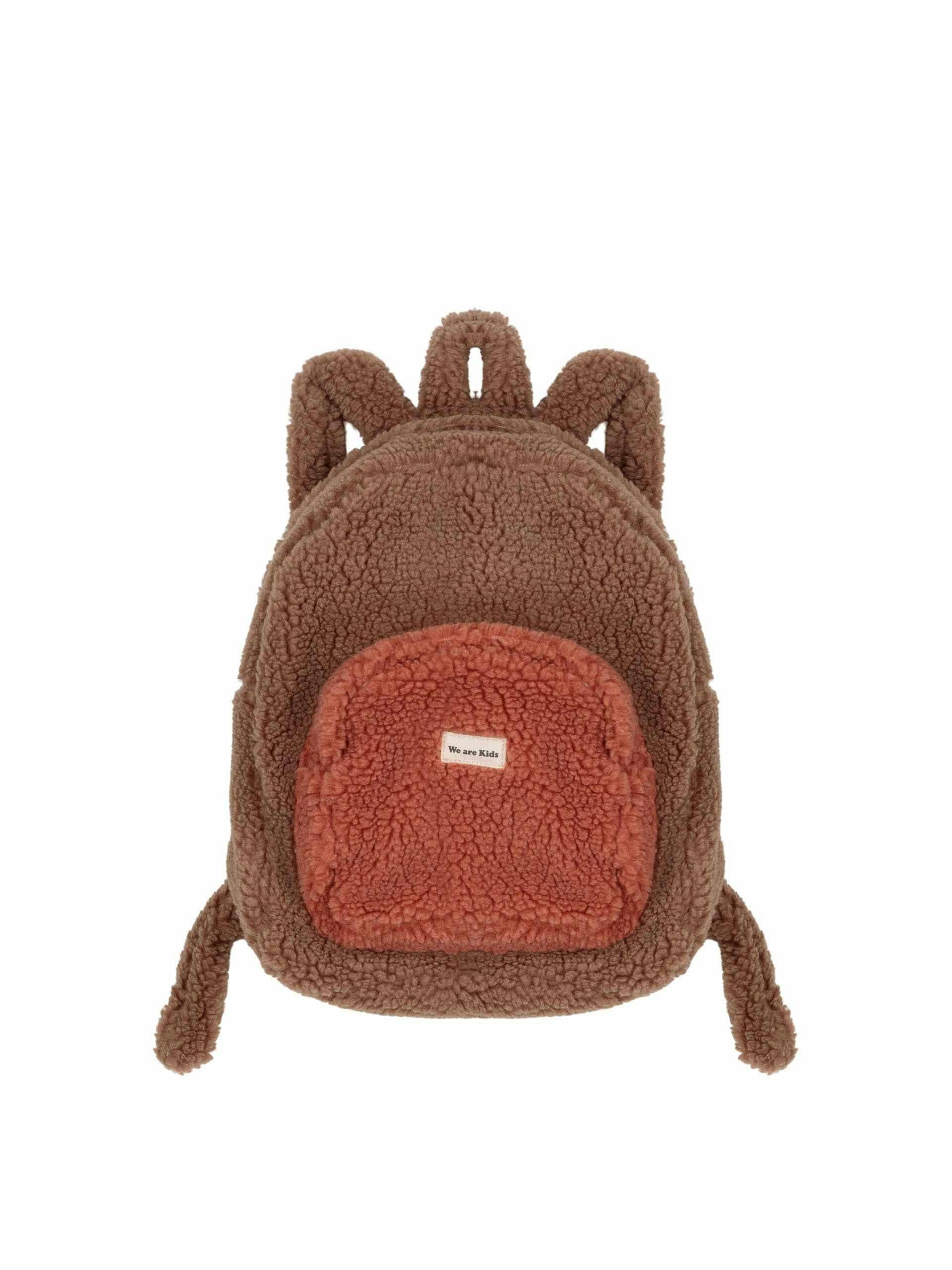 Faux fur backpack brown