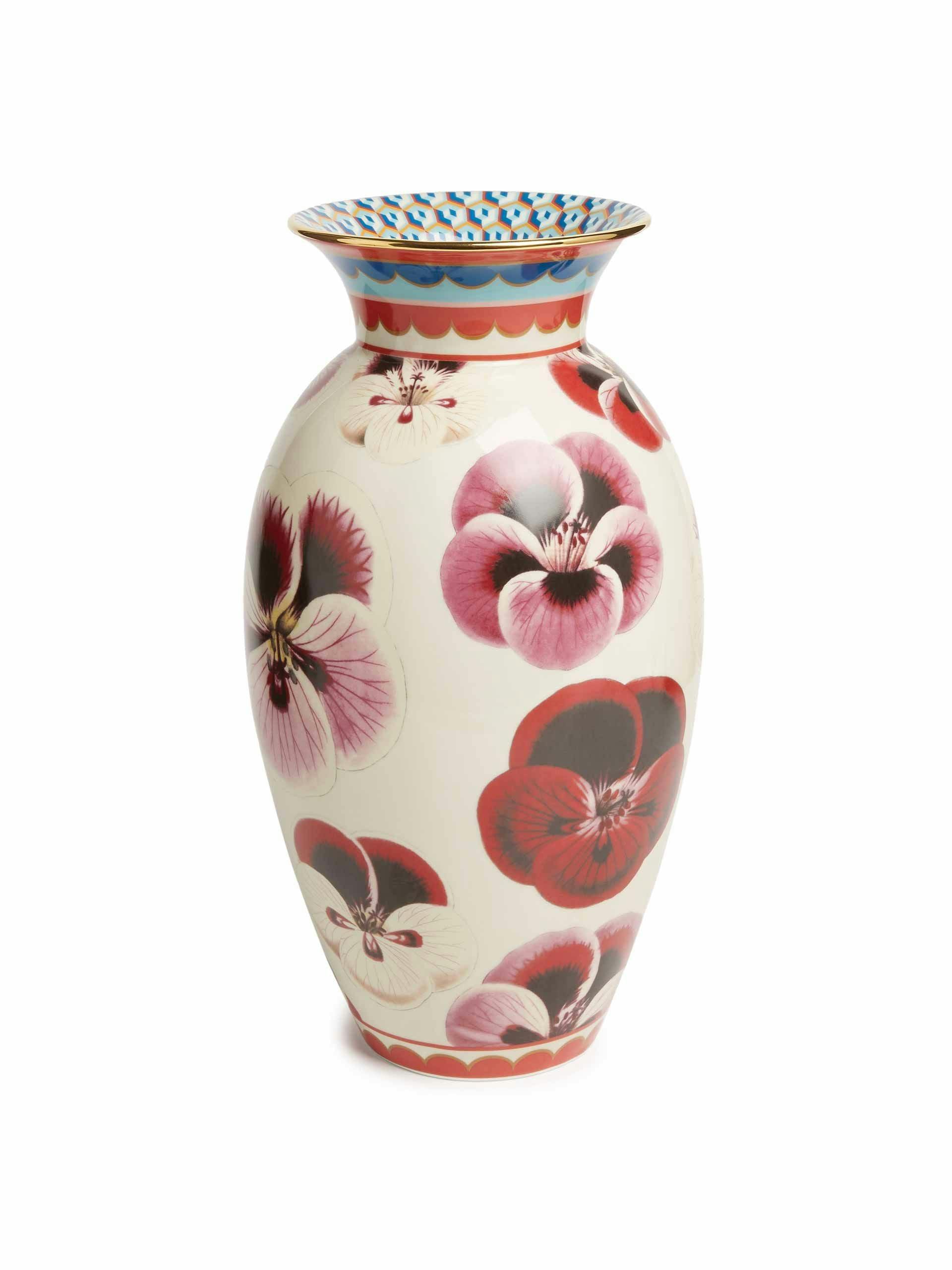Pansy porcelain vase