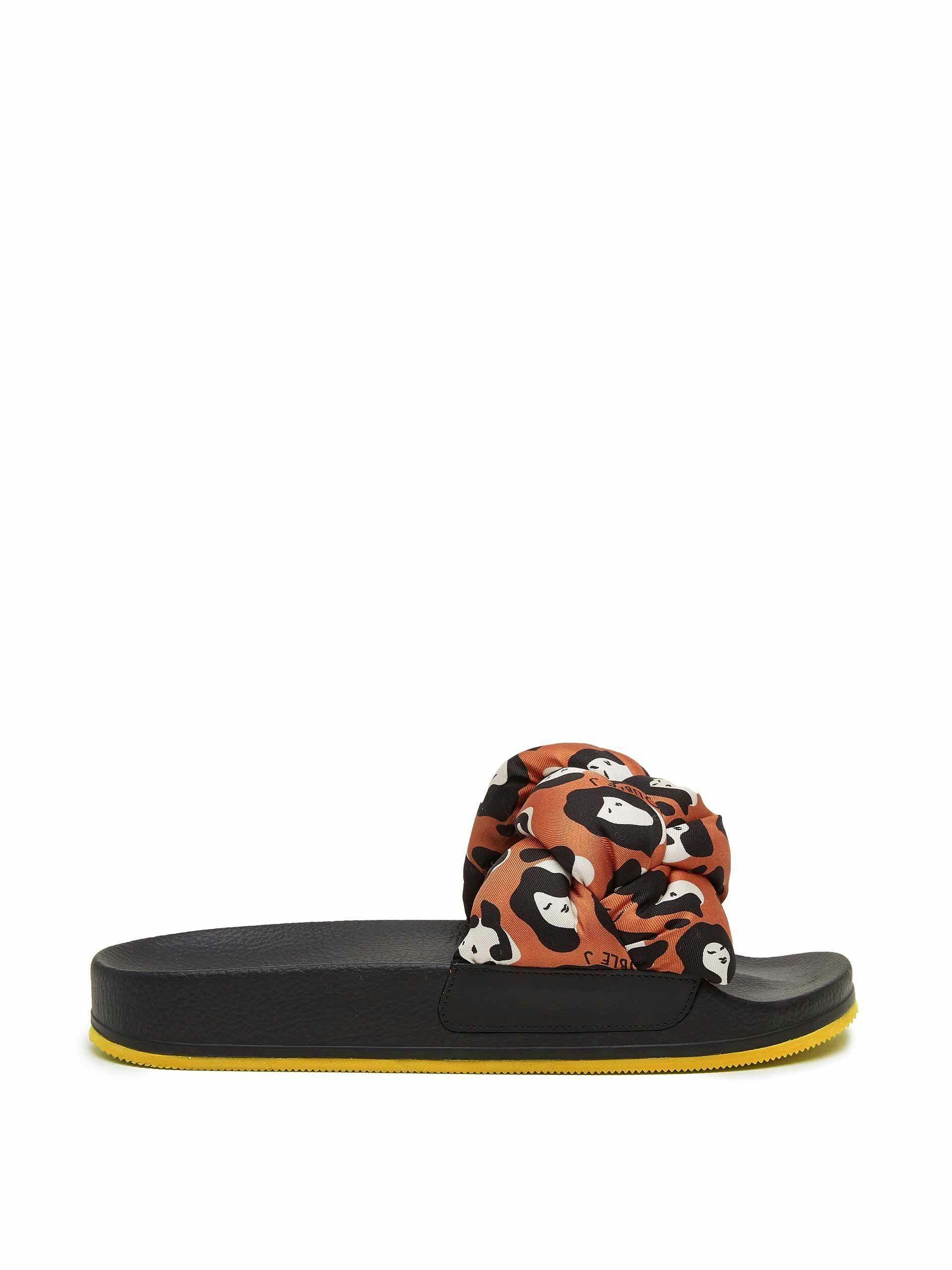 Leopard braided strap slides