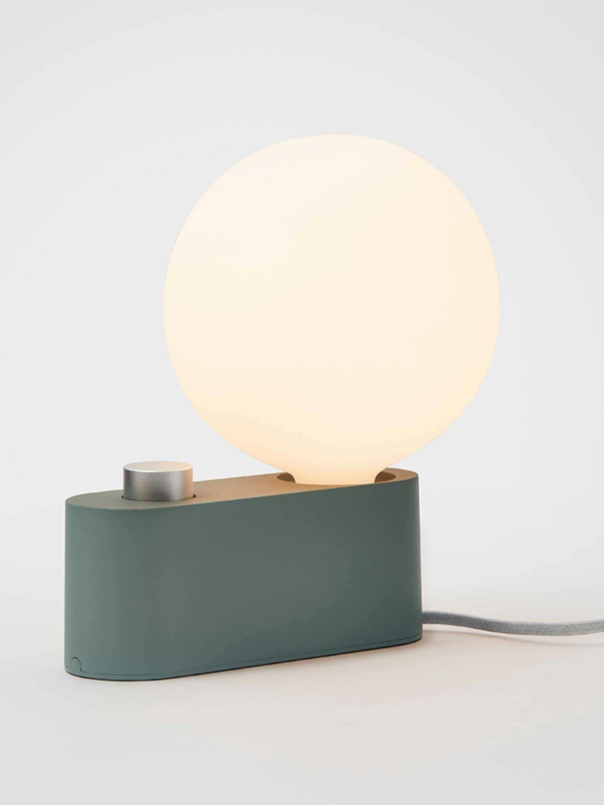 Green circular table lamp