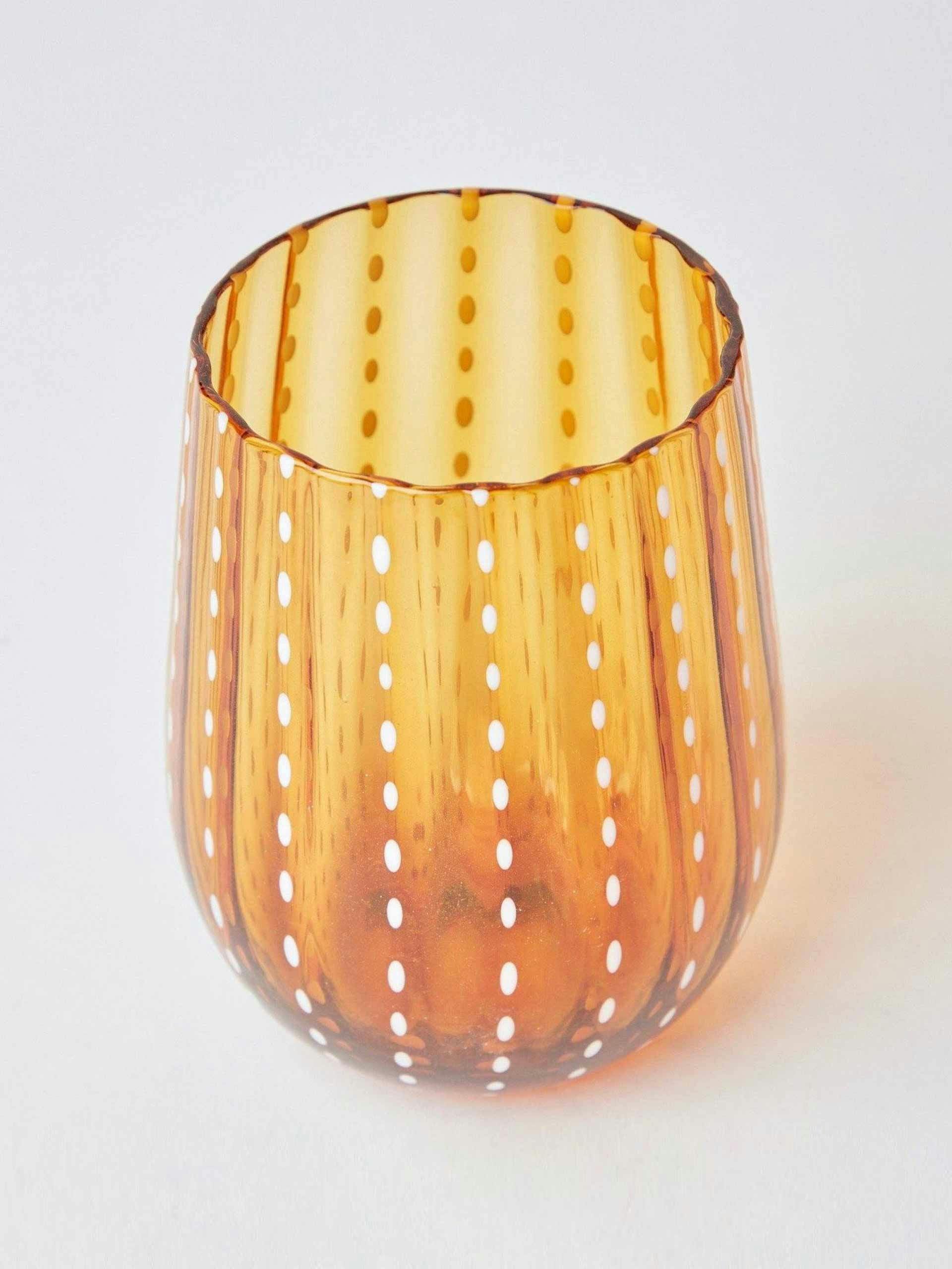 Amber speckle water glasses