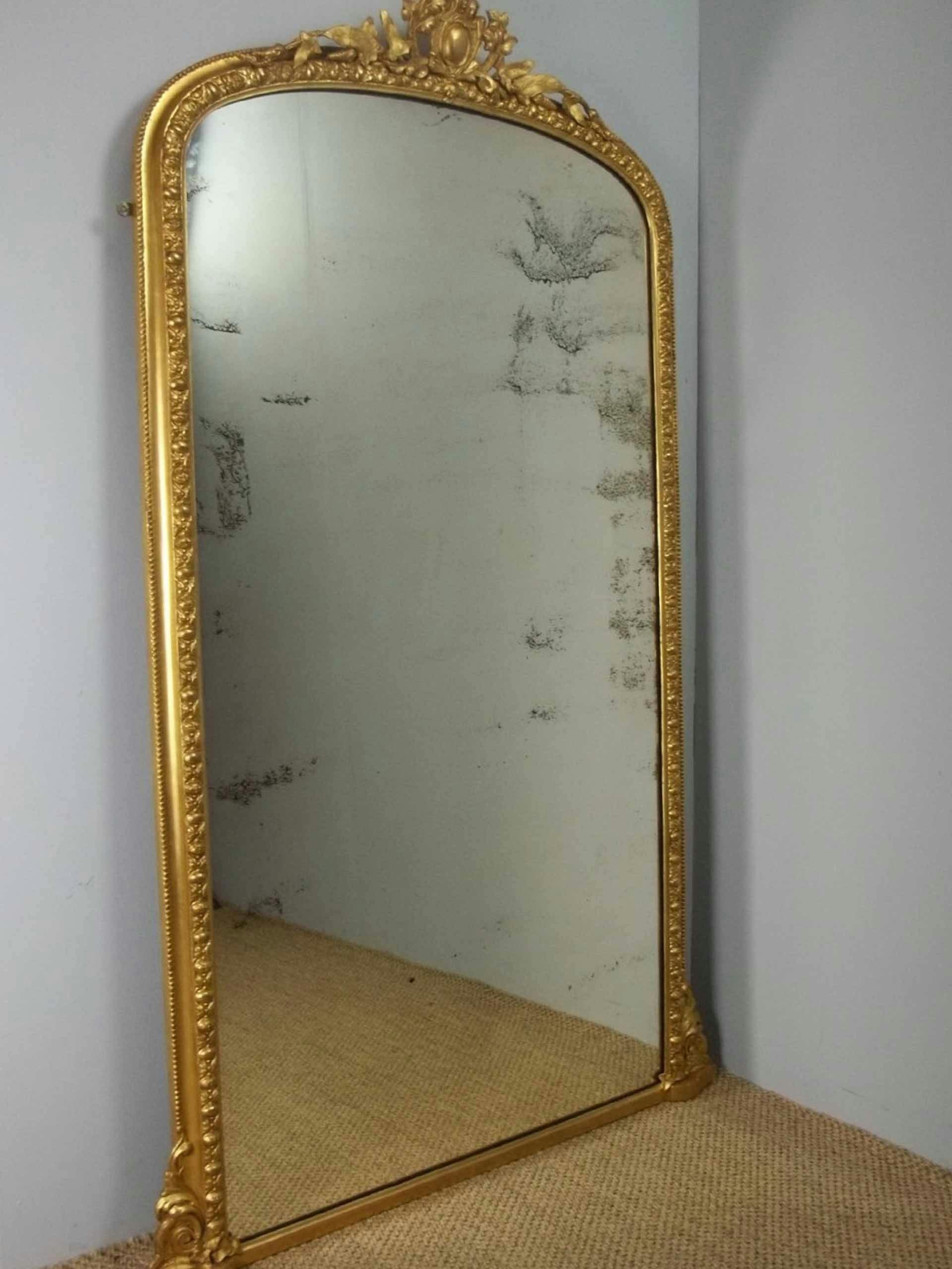 Antique large dressing room wall mirror