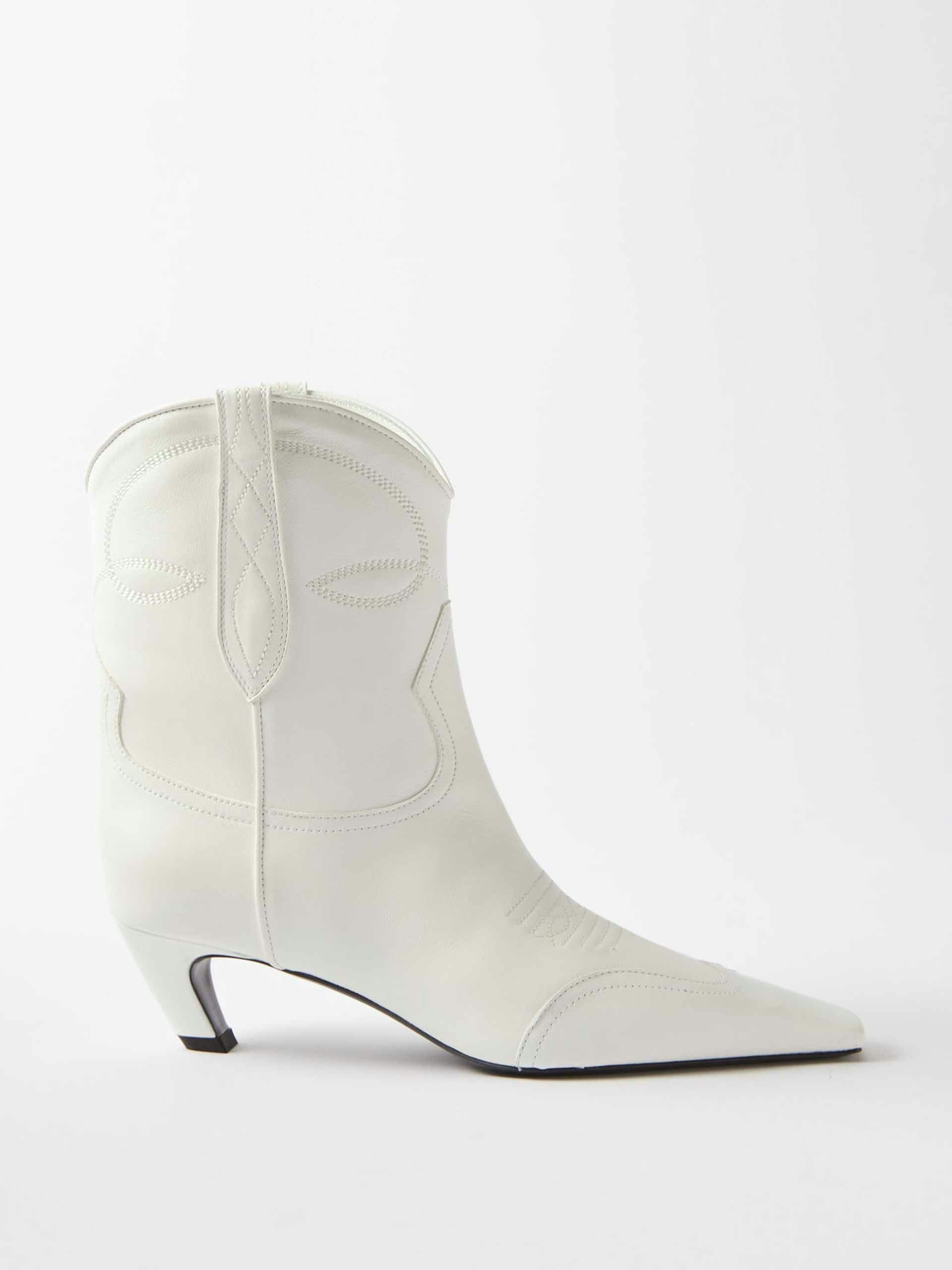 Dallas kitten-heel leather Western boots