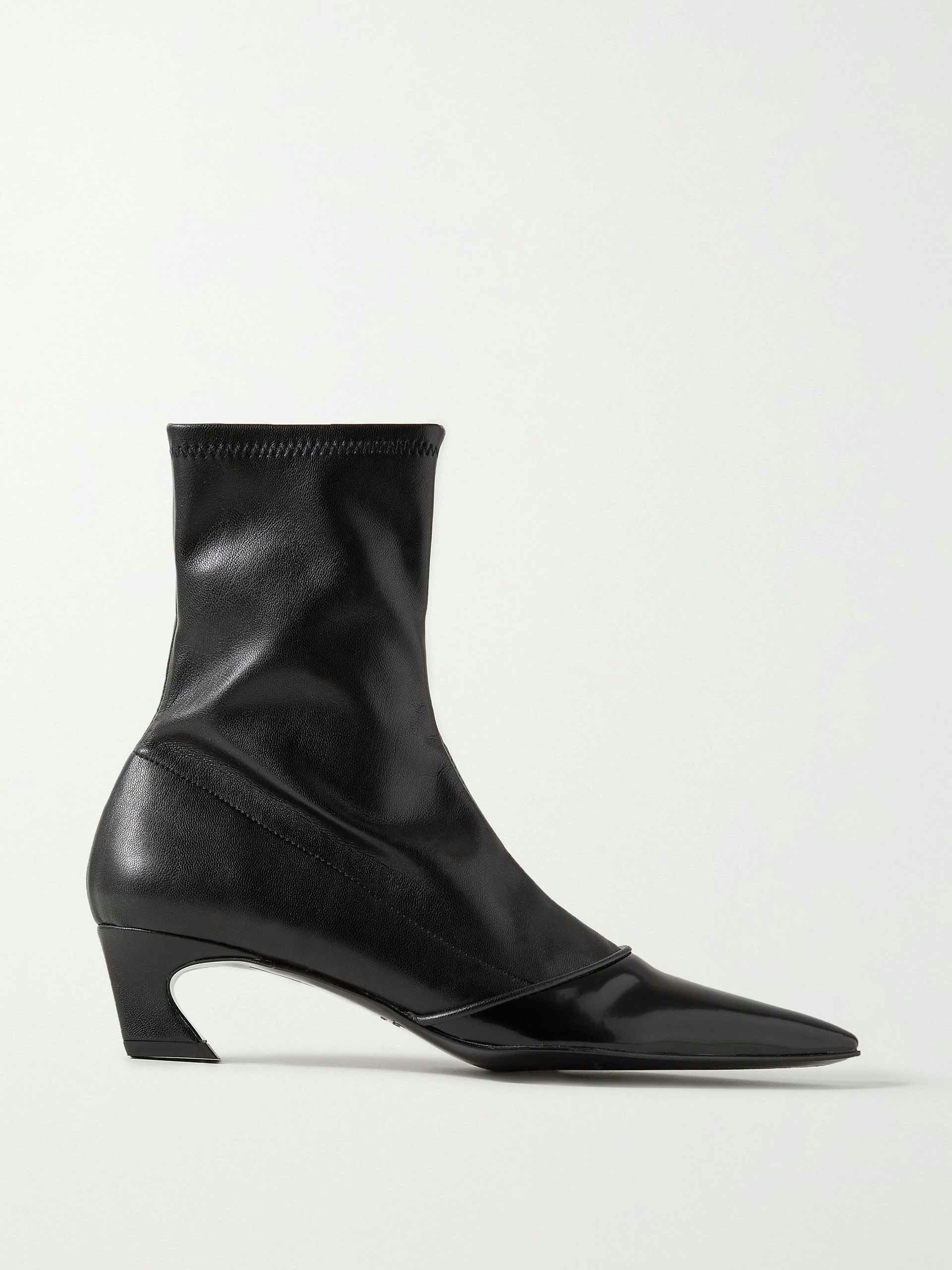 Faux-leather ankle boots