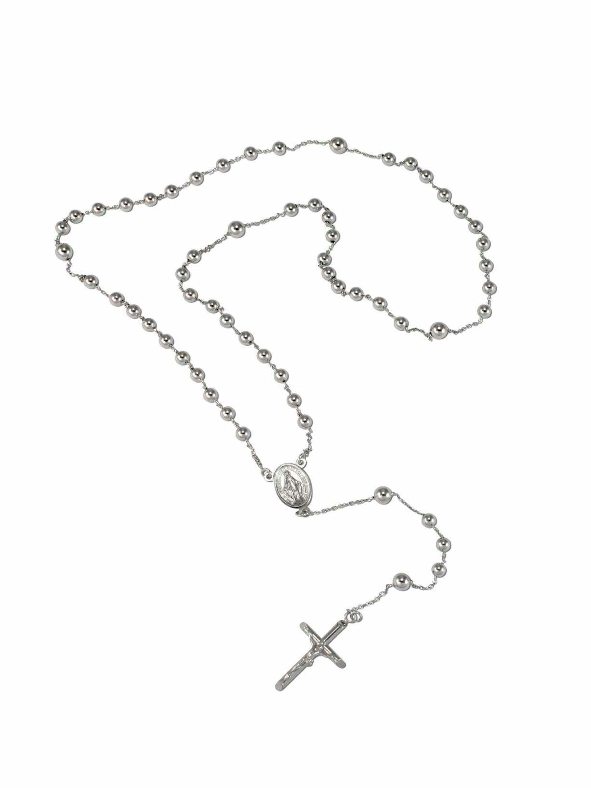 Sterling silver rosary necklace