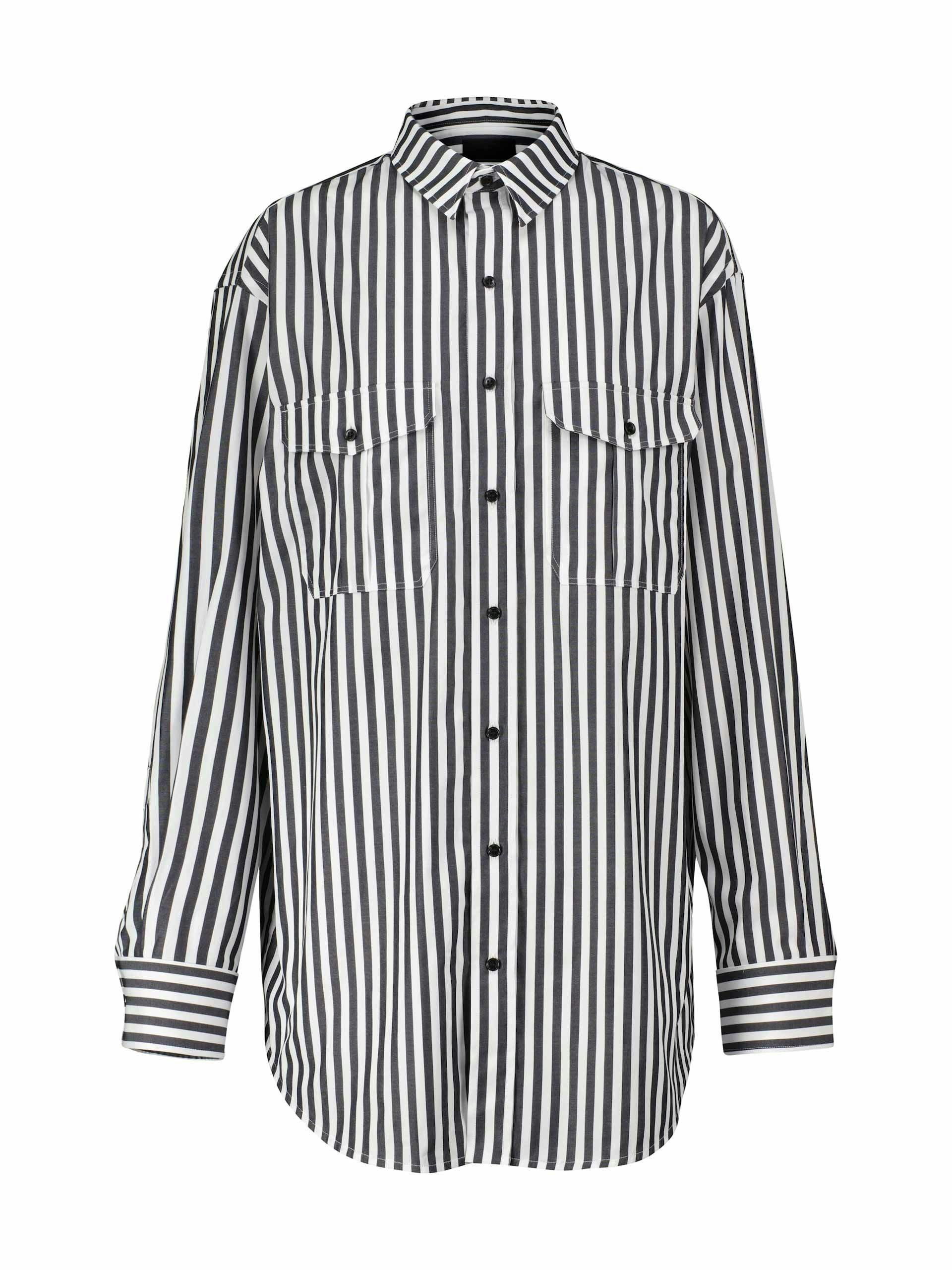 Striped cotton poplin shirt dress