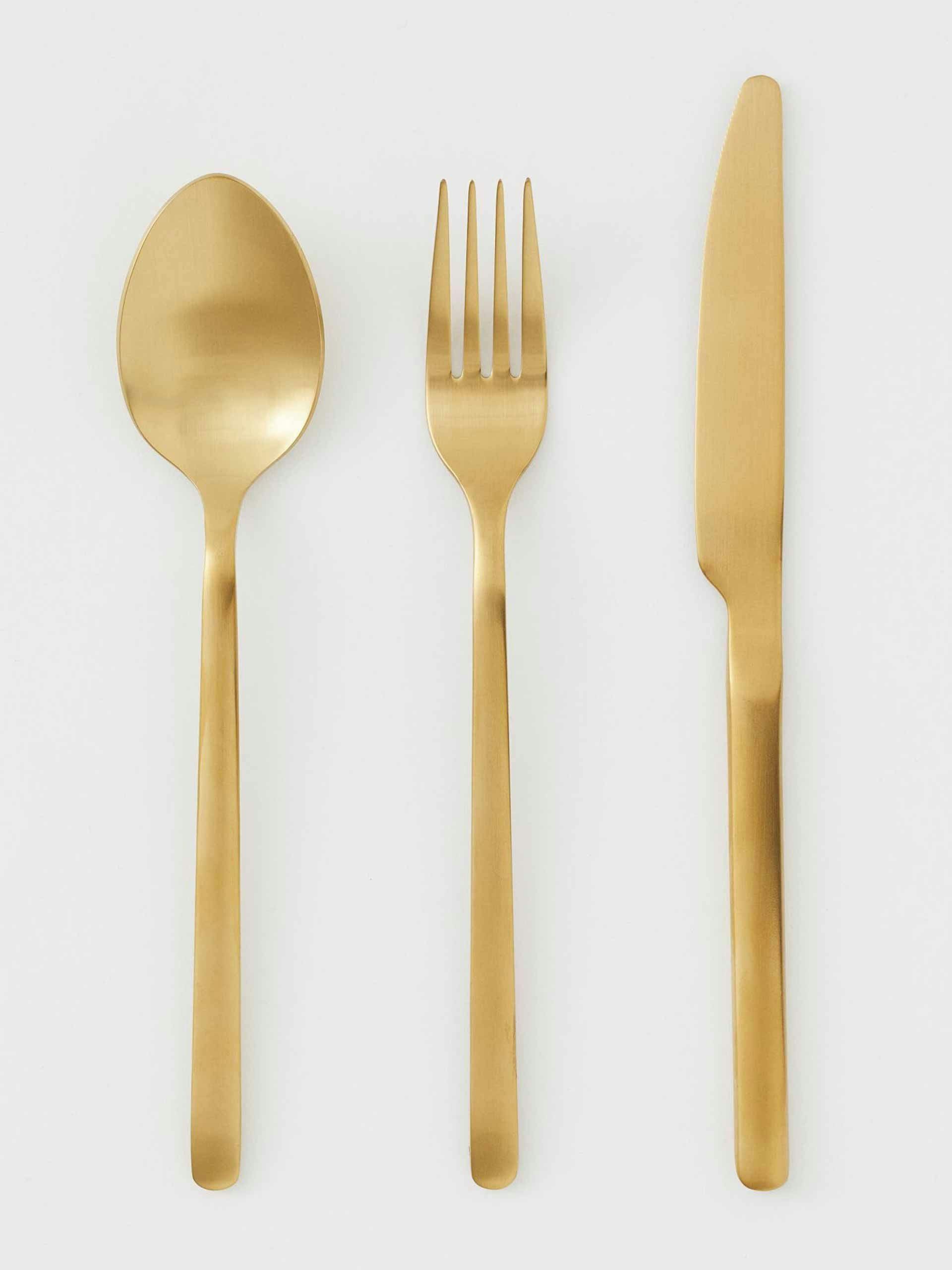 Matt gold cutlery set