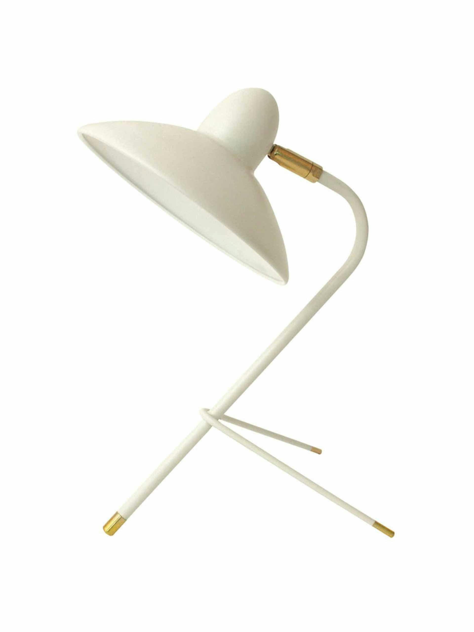 White metal table lamp