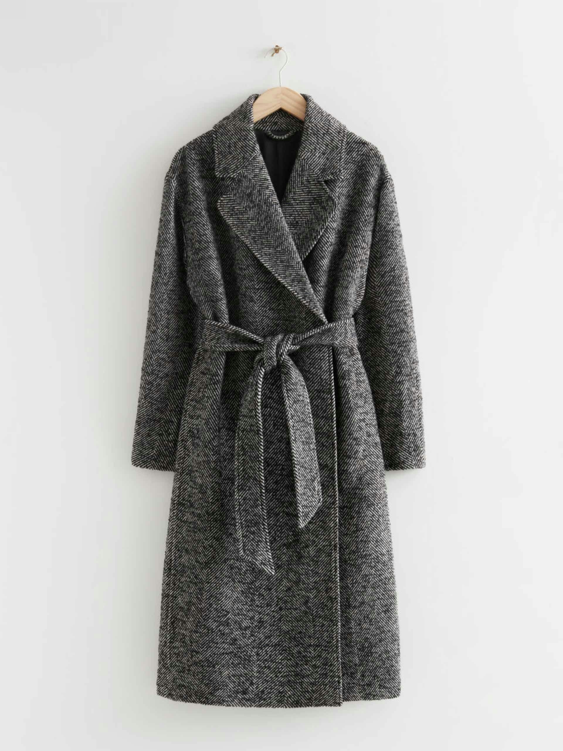Voluminous belted wool coat