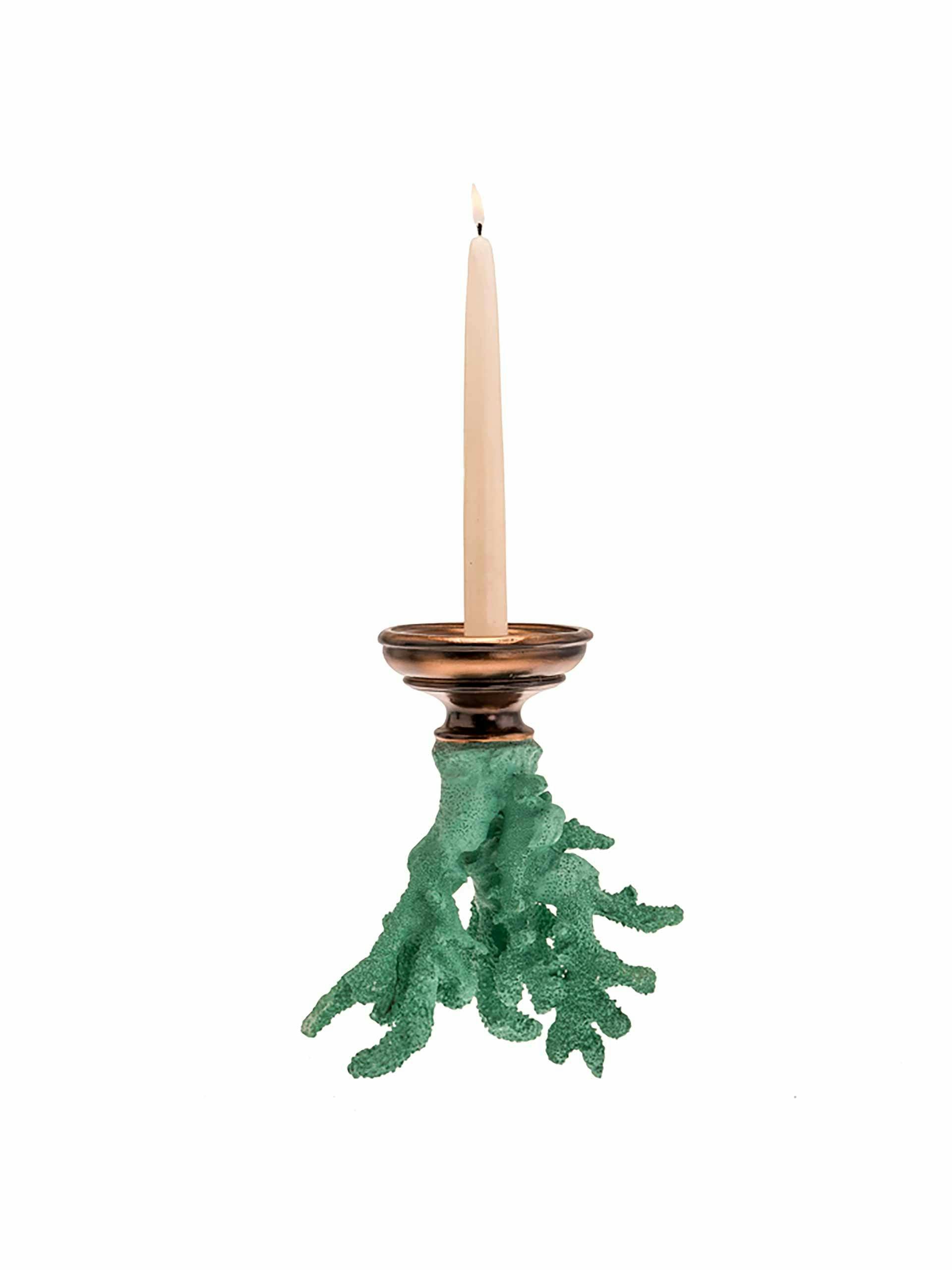 Faux coral candlestick