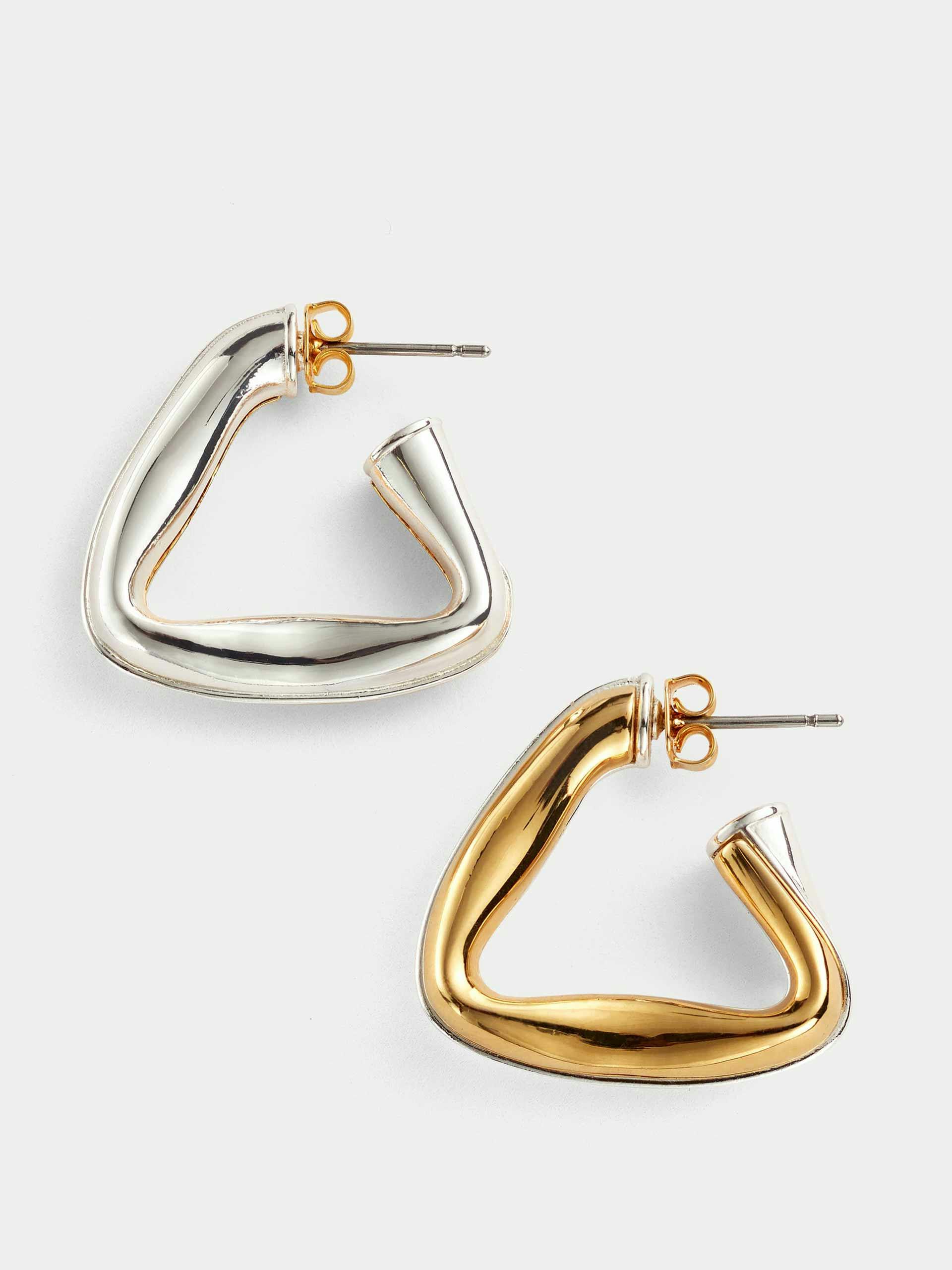 Triangle metal hoop earring