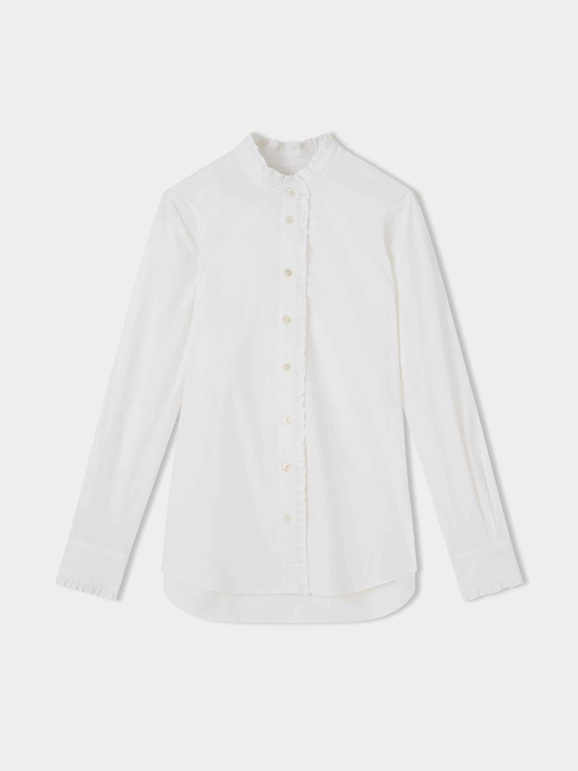 White ruffled shirt