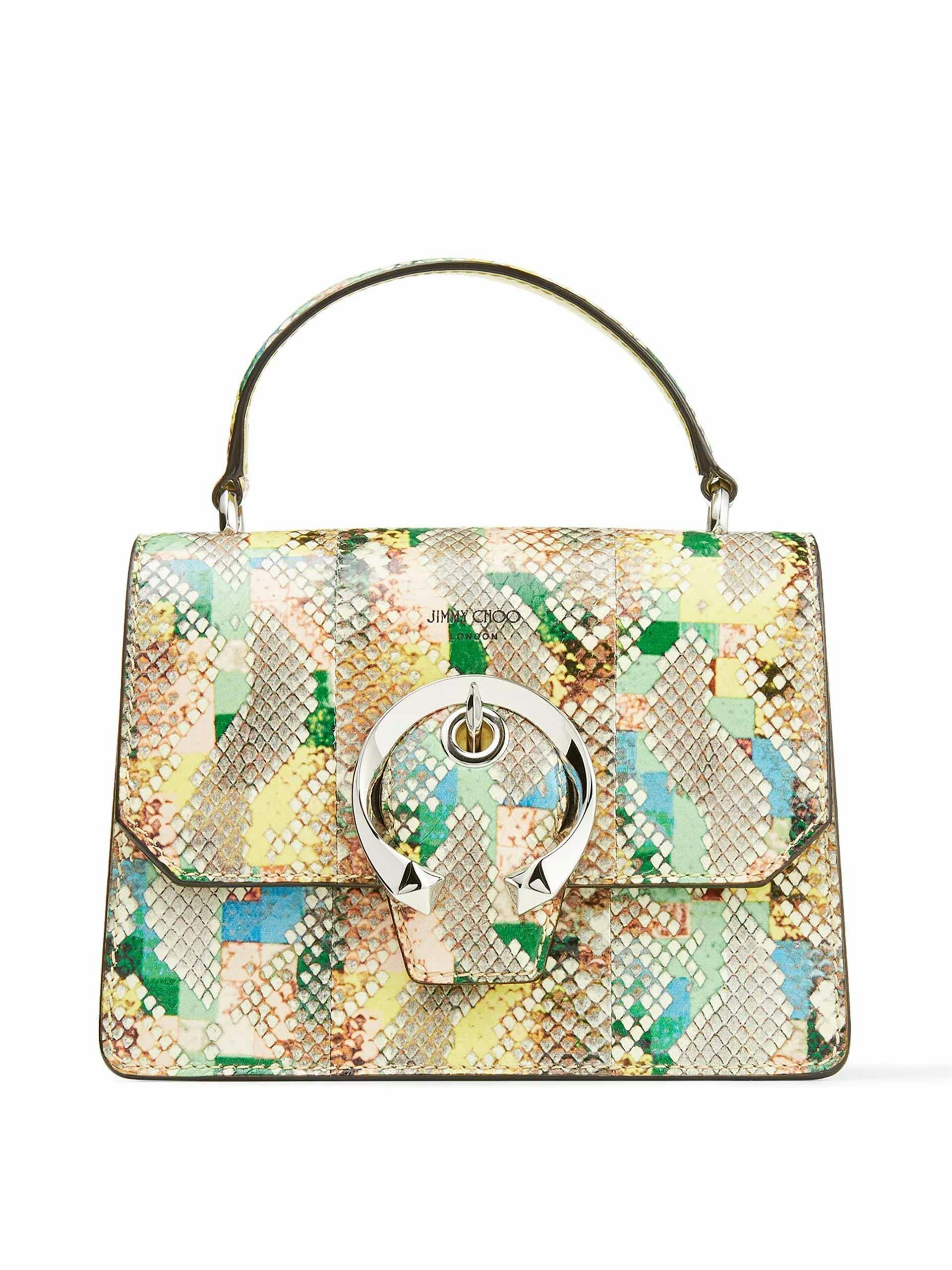 Multicolour snakeskin bag