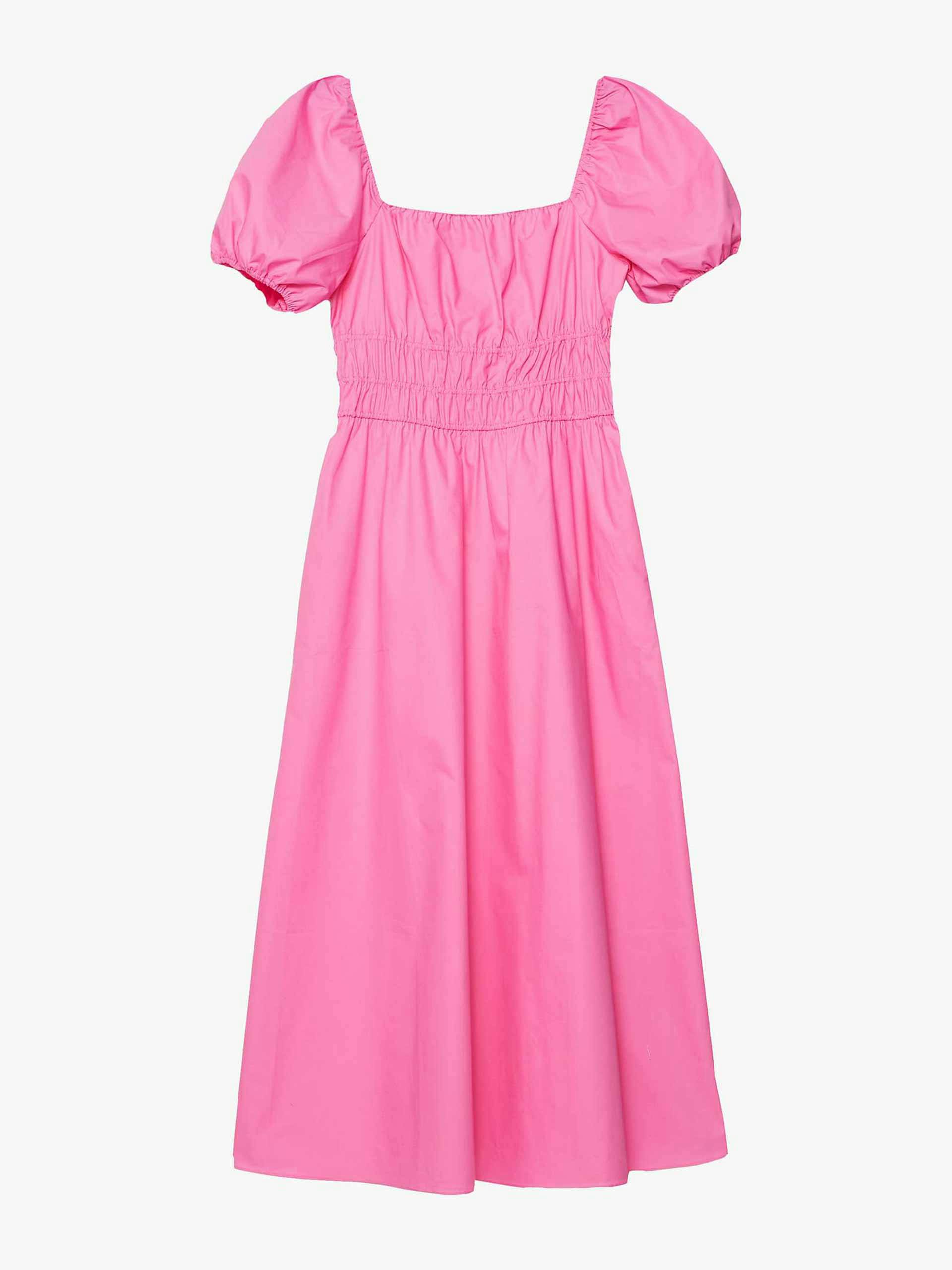Bright pink cotton dress