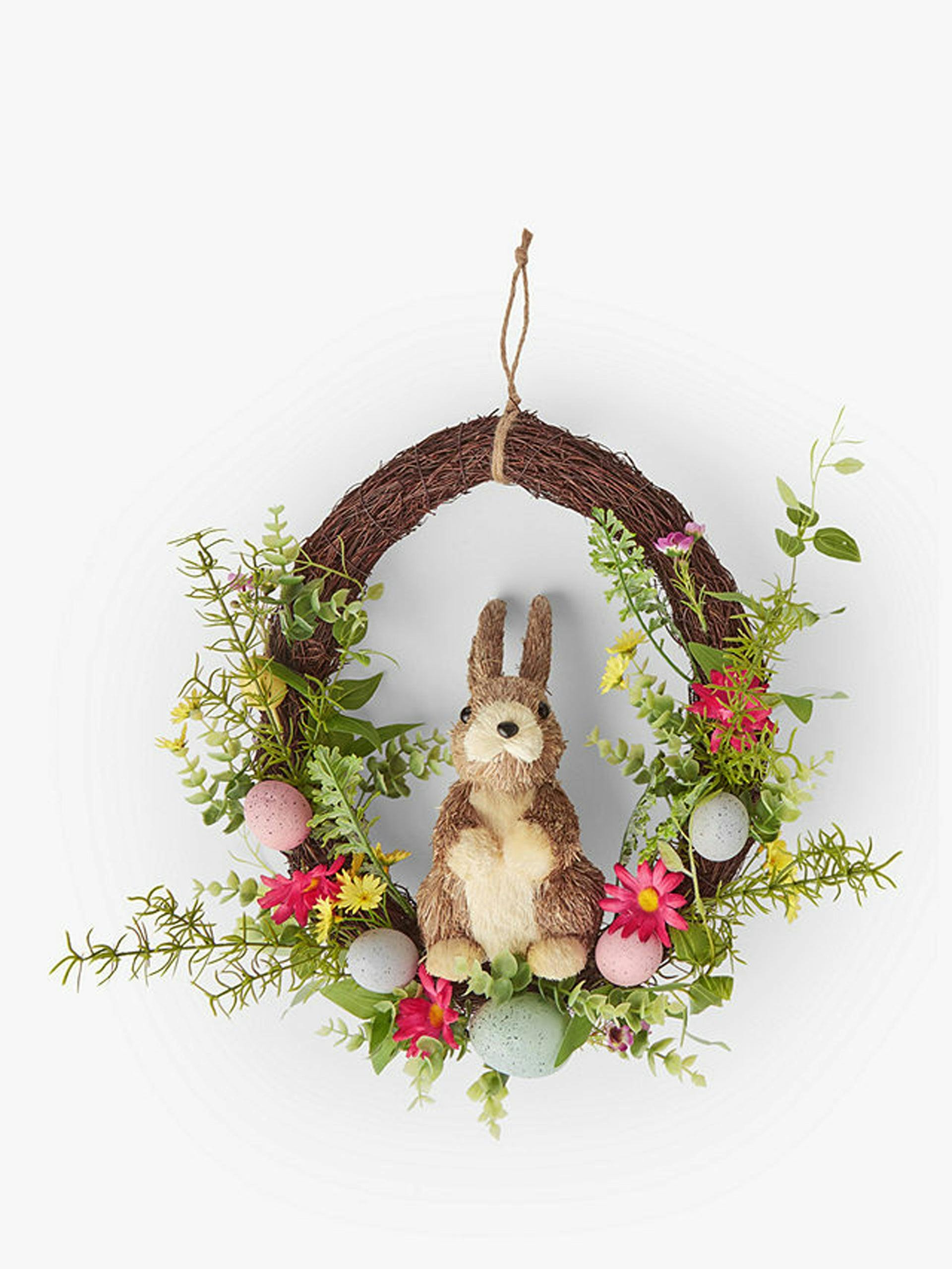 Rattan bunny wreath