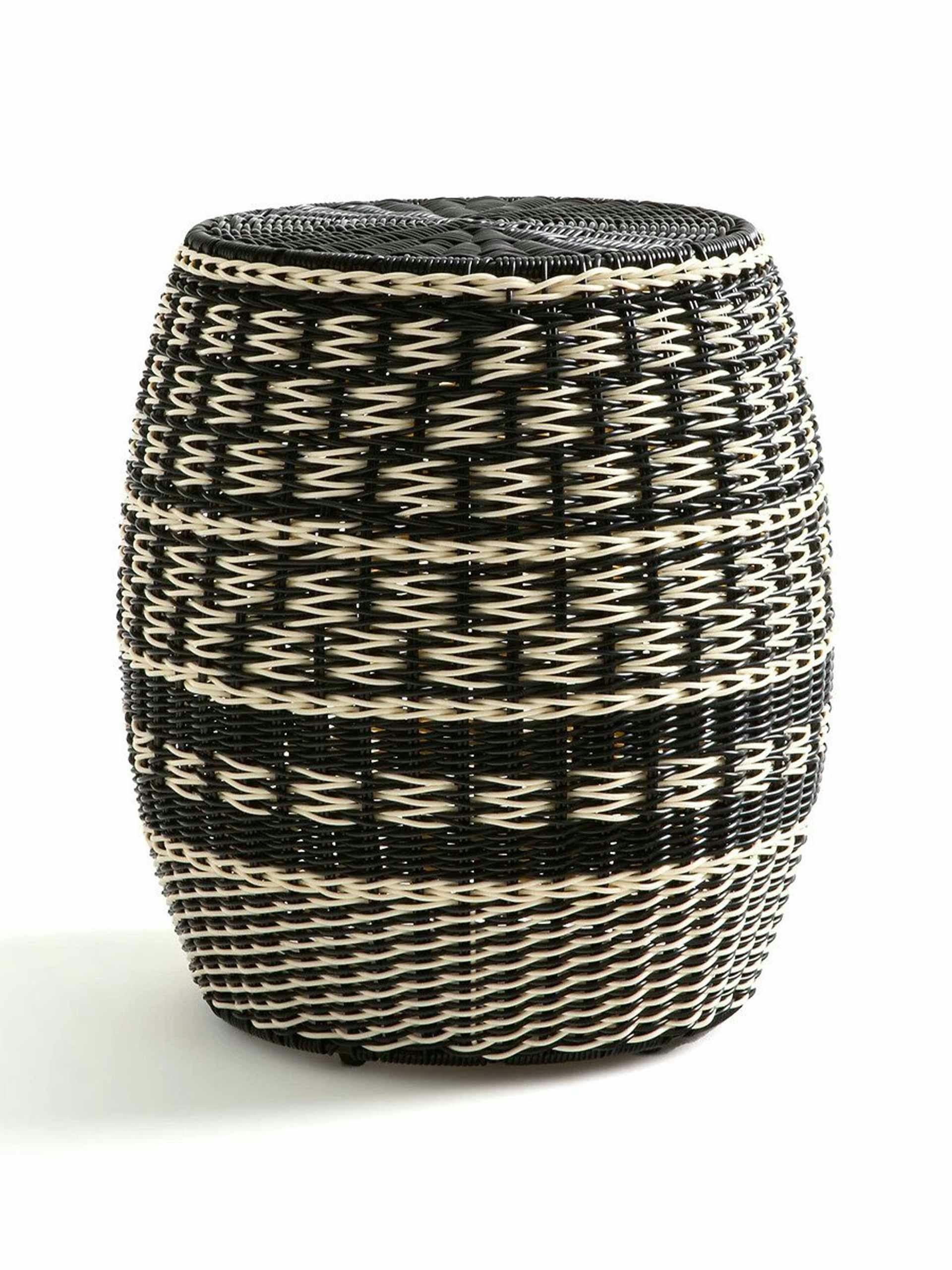Ecru and black outdoor side table