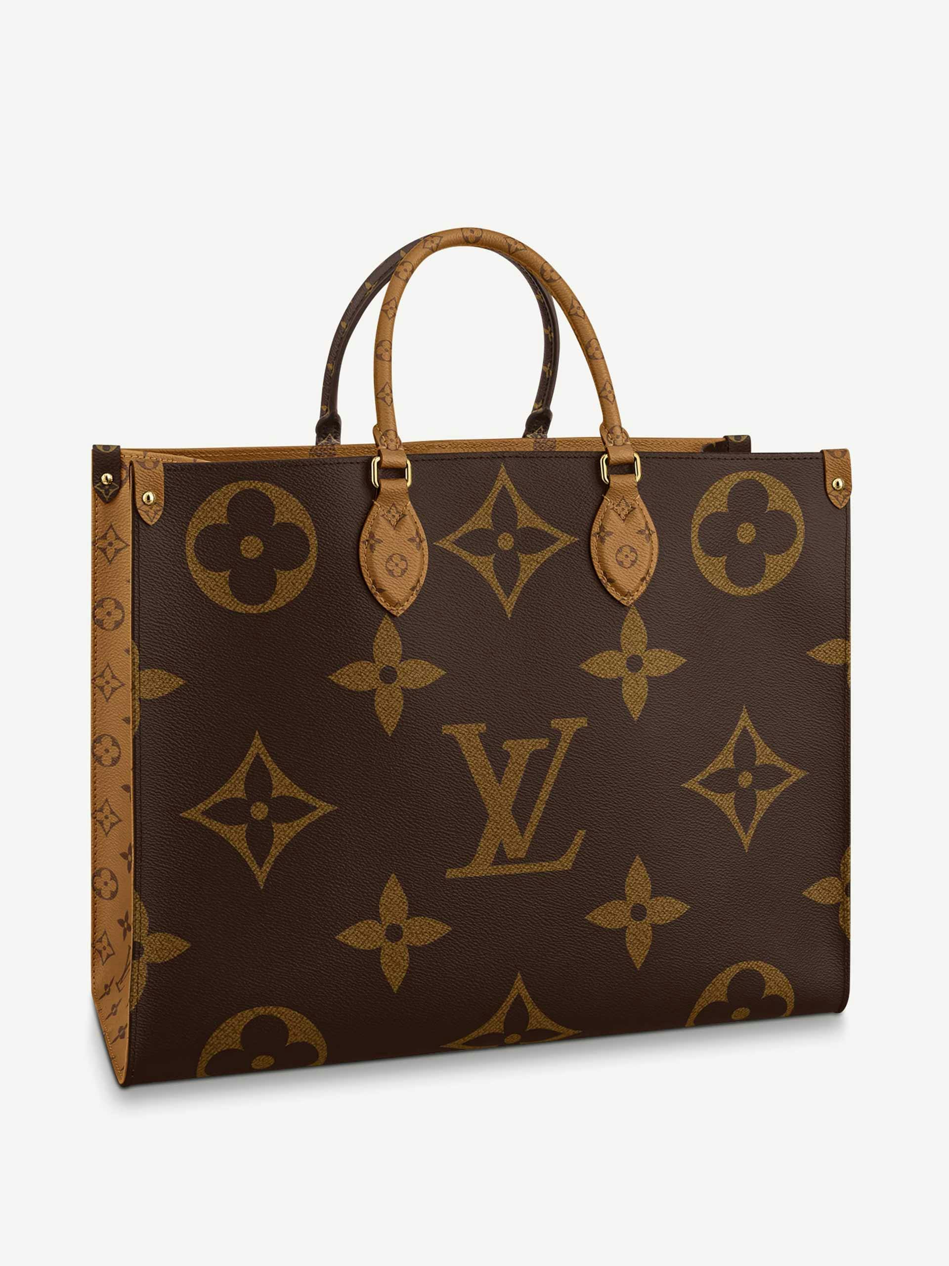 Leather tote with monogram