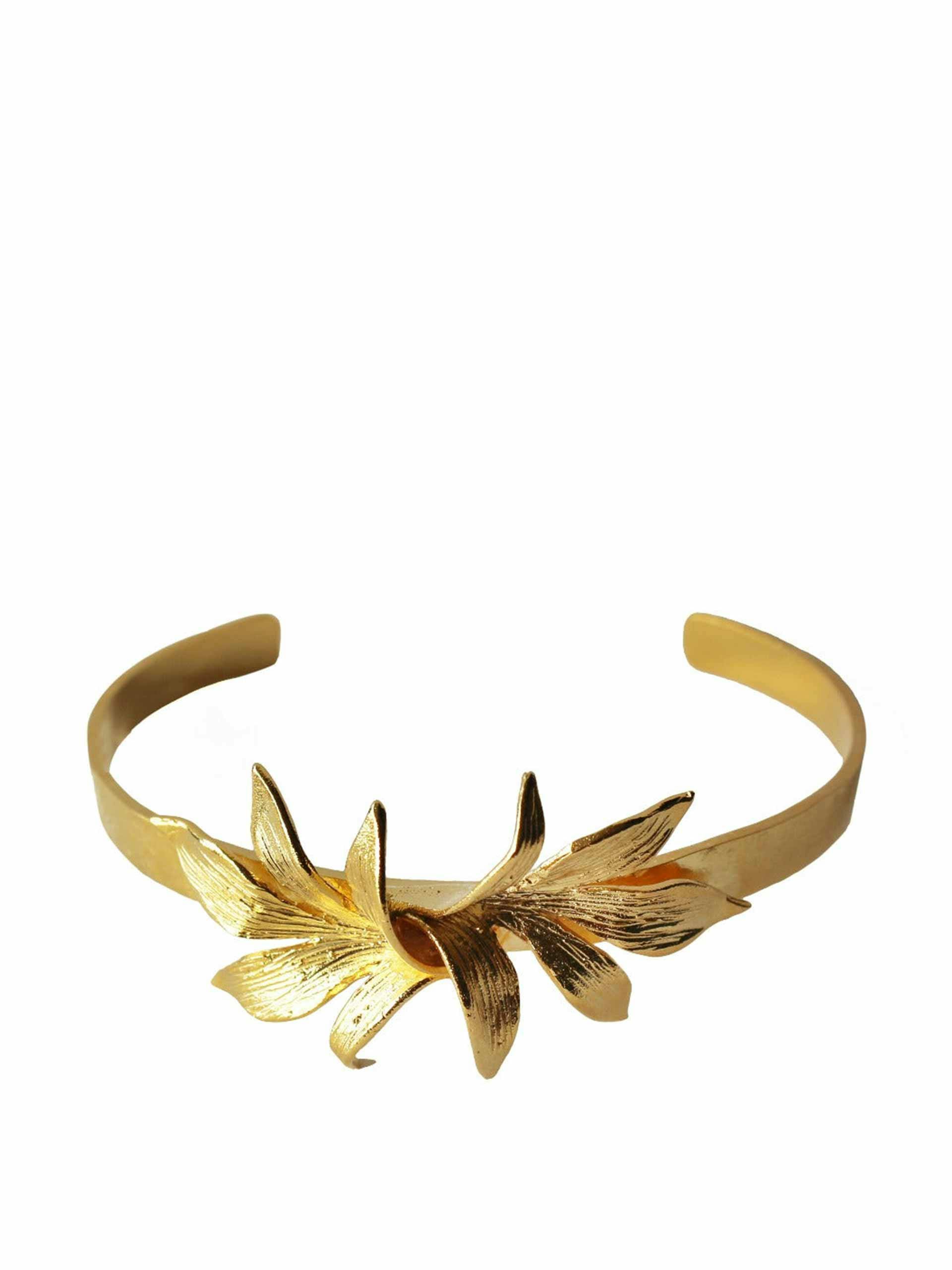 24 karat gold plated brass cuff bracelet