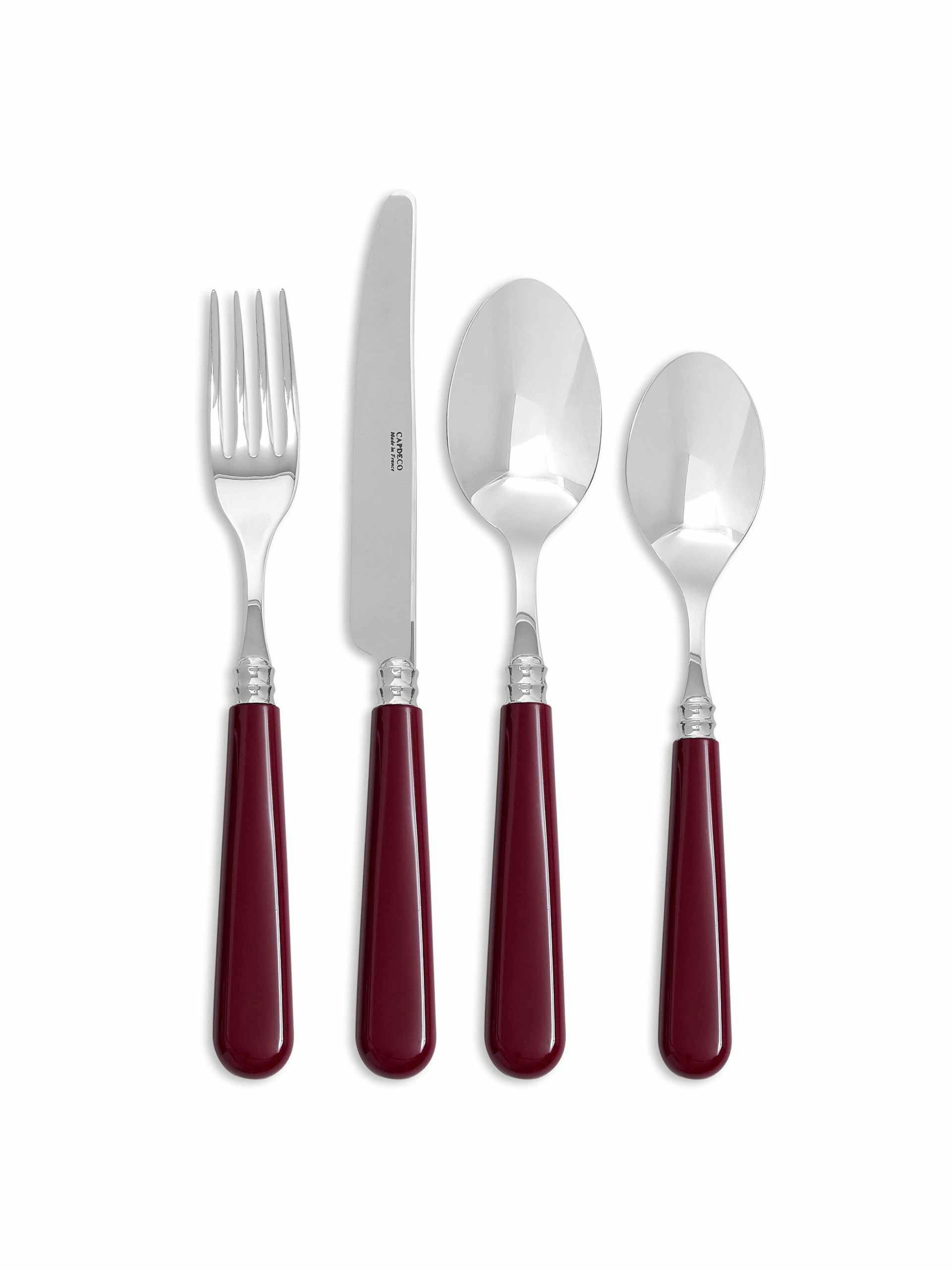 Burgundy cutlery set