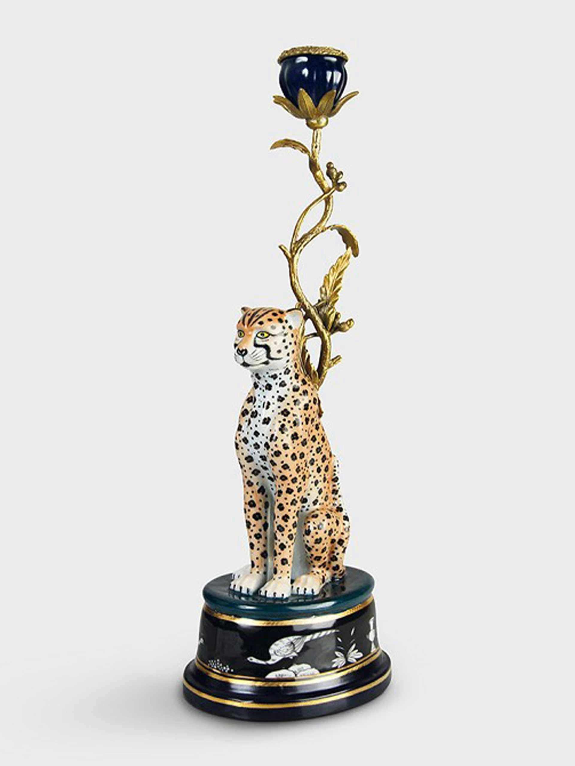 Leopard candleholder