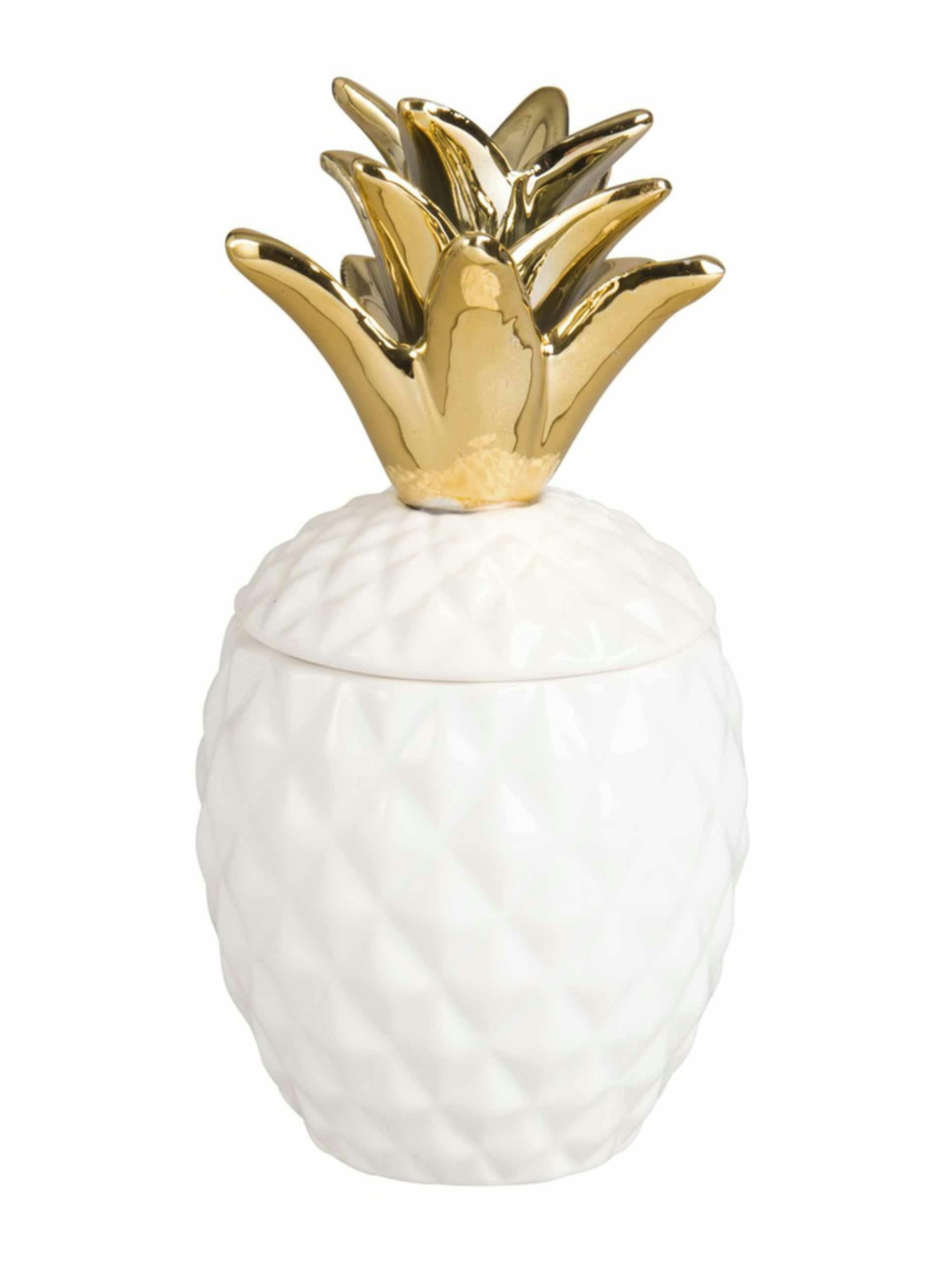 Pineapple candle with white ceramic holder