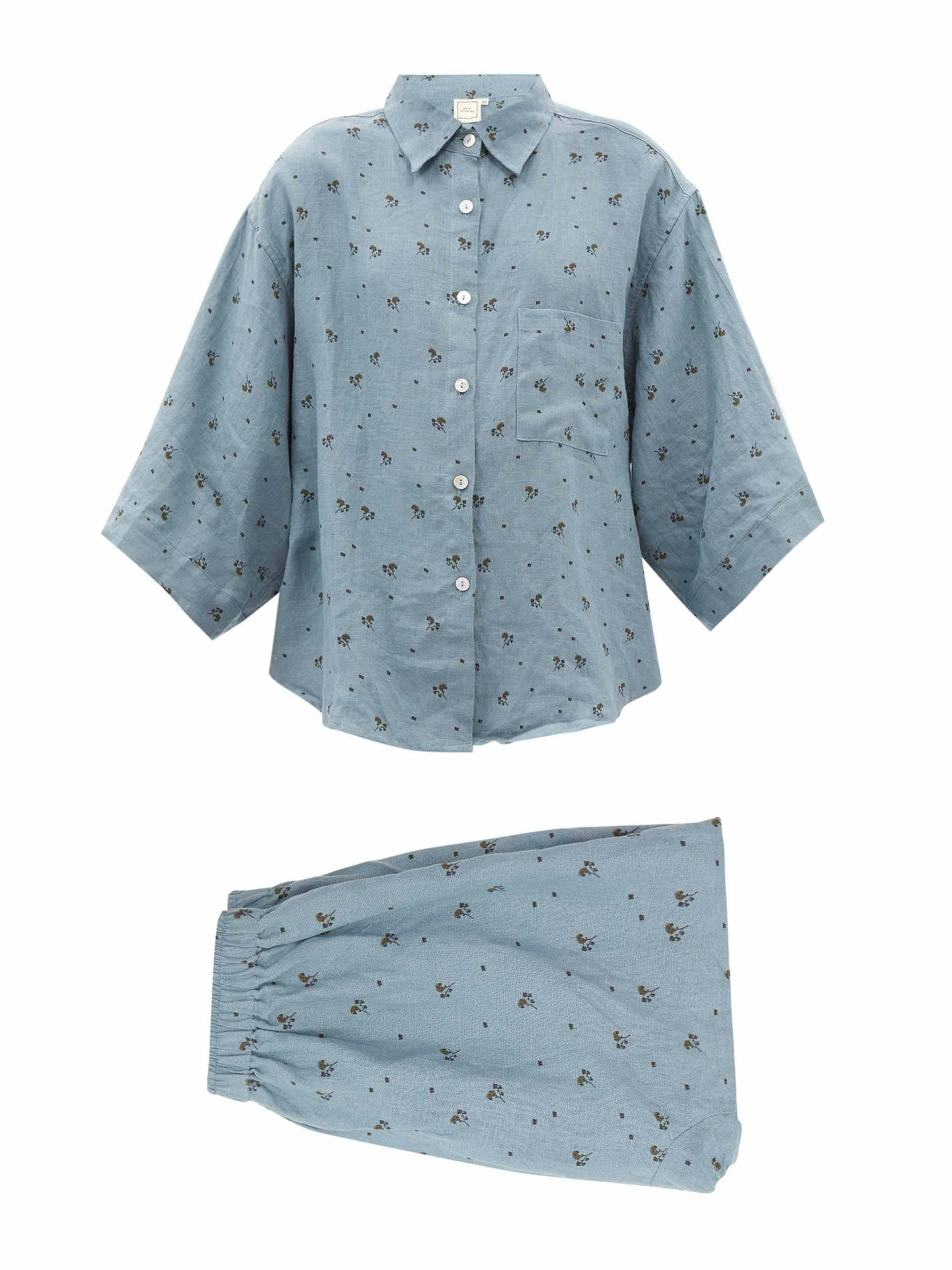 Floral linen pyjama set