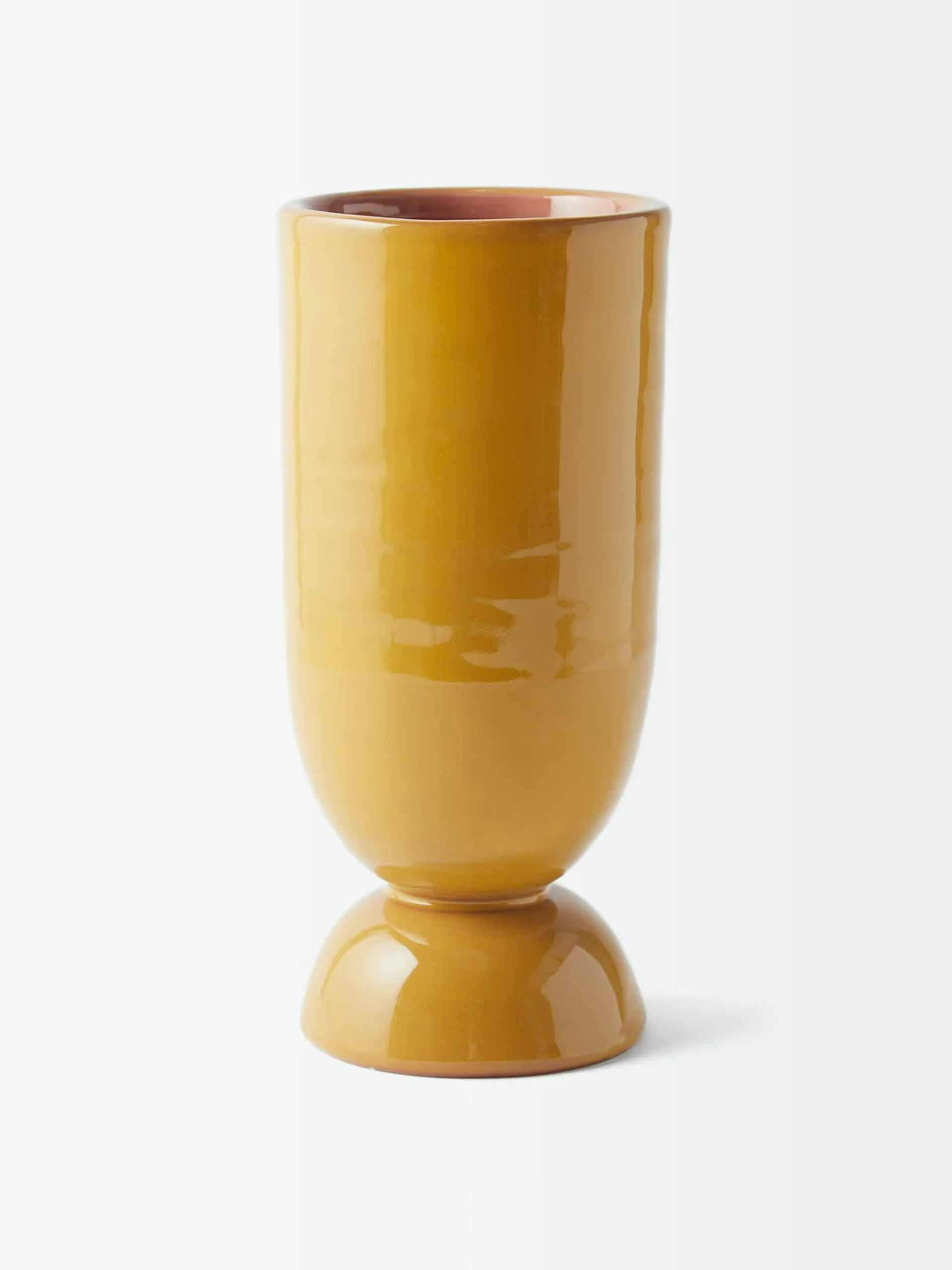 Mustard ceramic vase