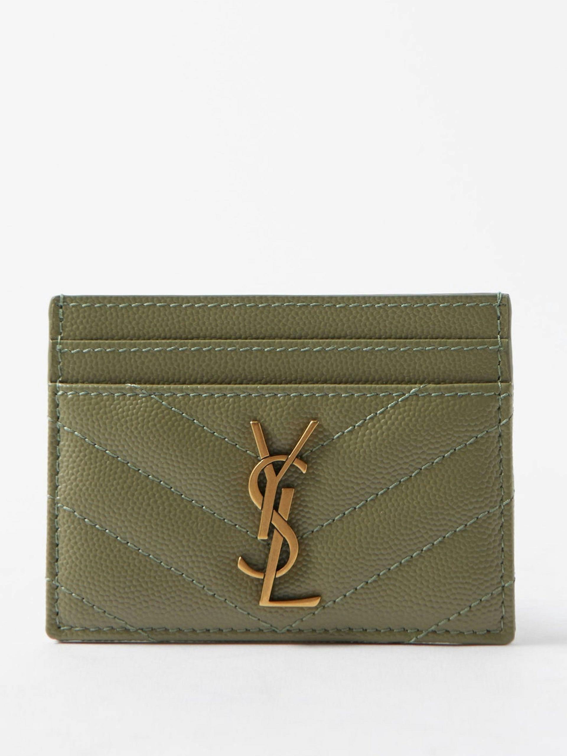 YSL-plaque quilted-leather coin purse