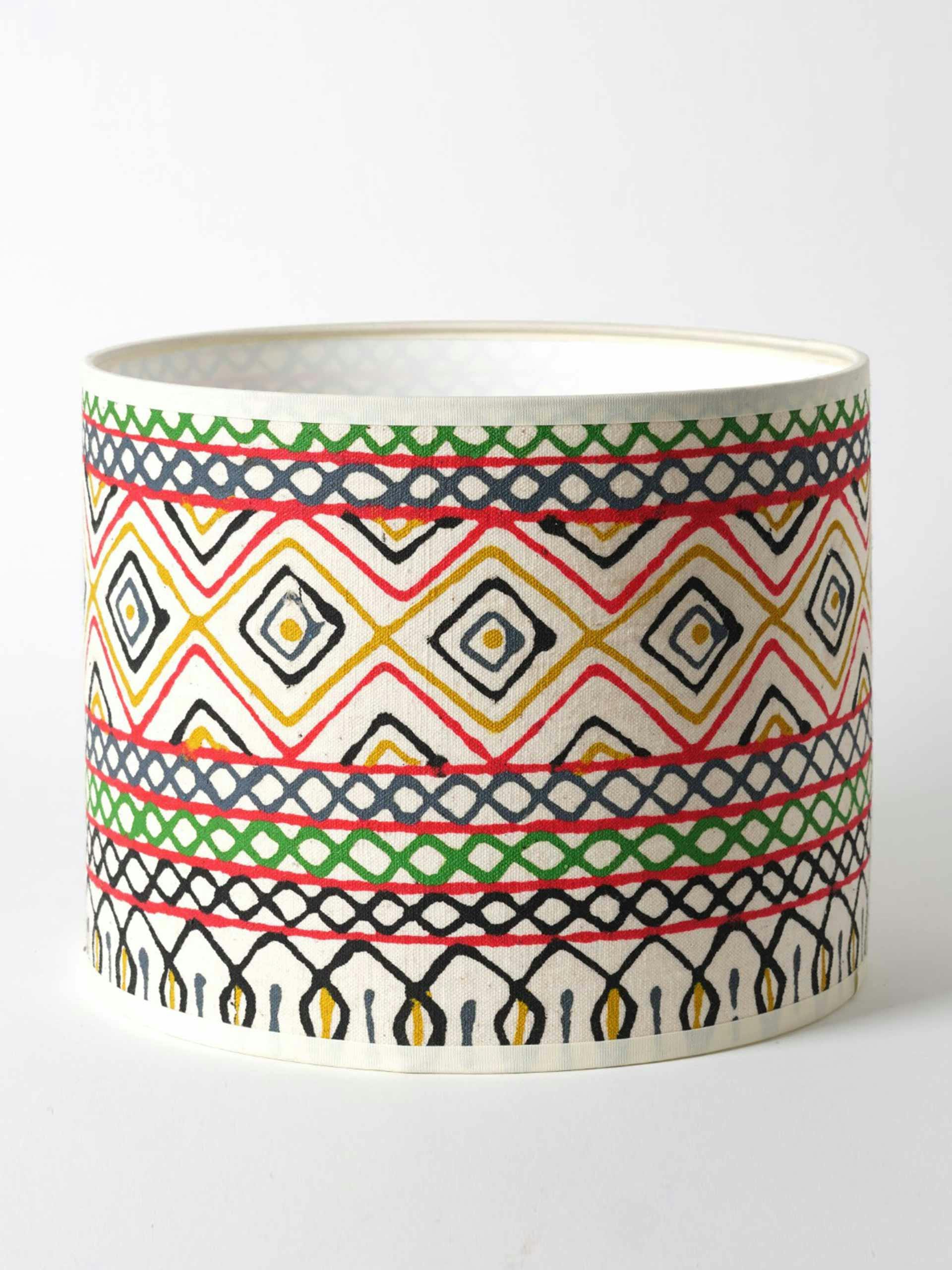 Hand painted drum lampshade
