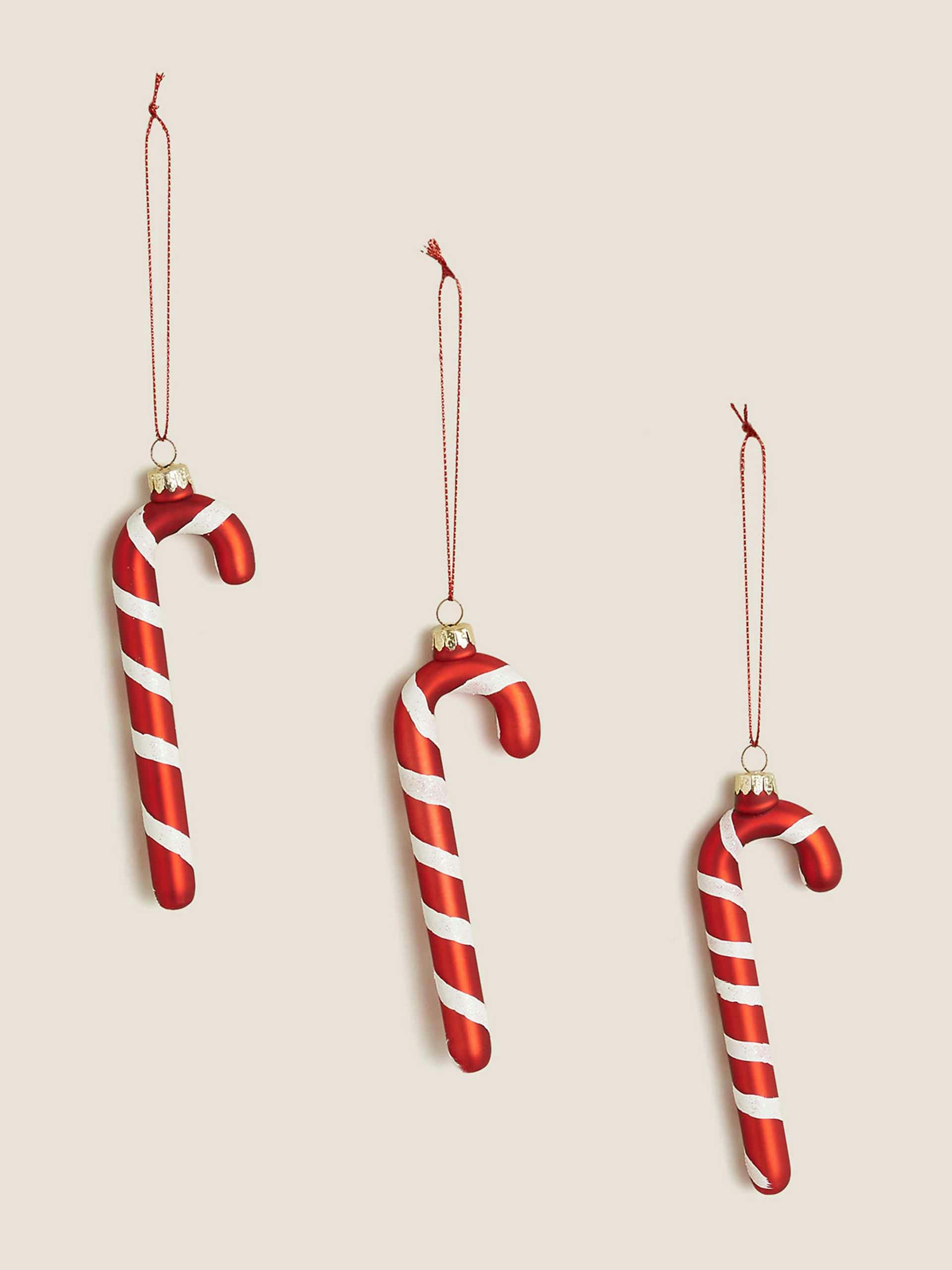 Candy cane decorations (set of 3)