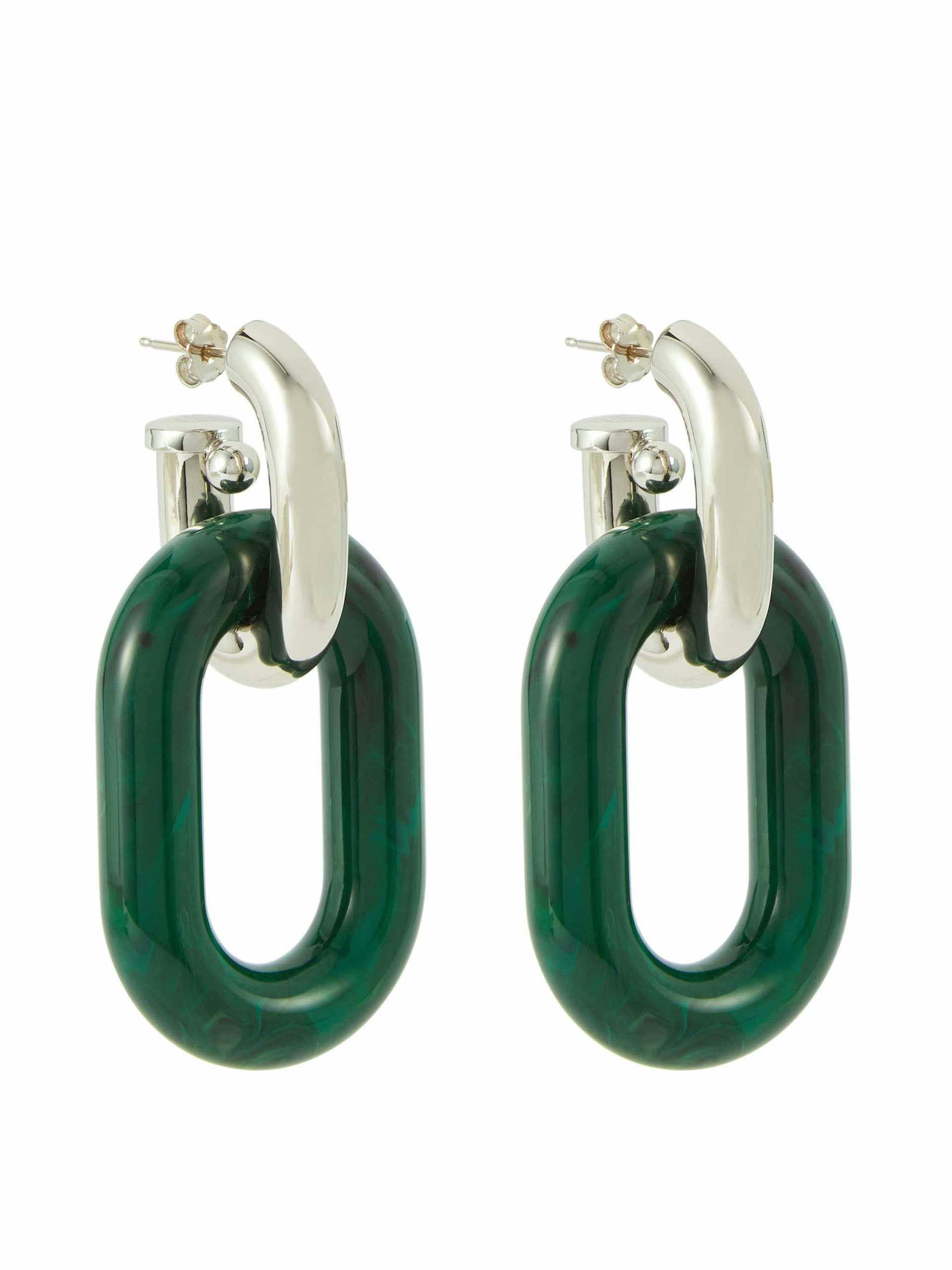Link double hoop earrings