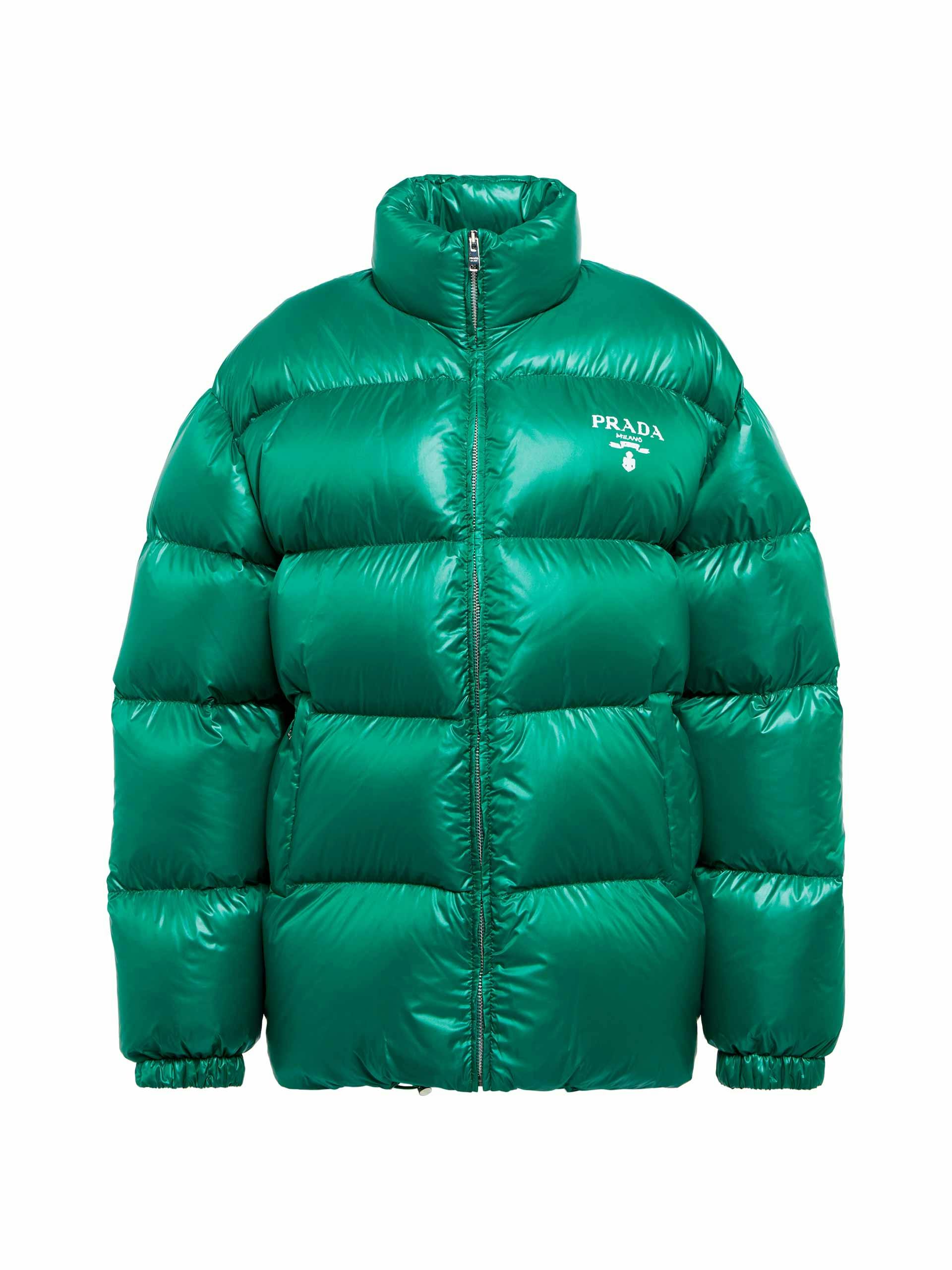 Green puffer down jacket