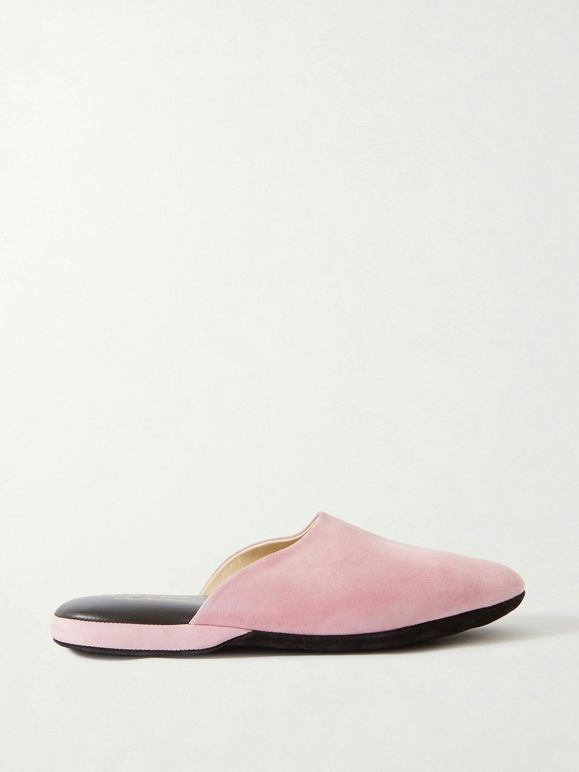 Pink suede slippers
