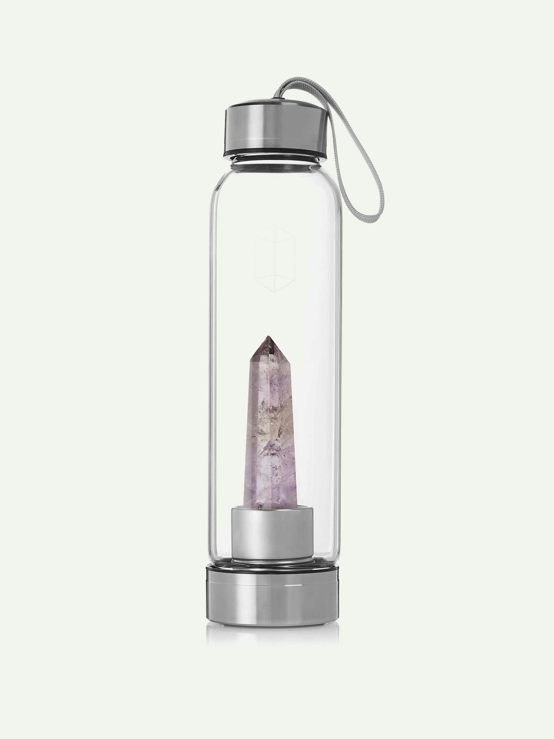 Purple amethyst glass bottle