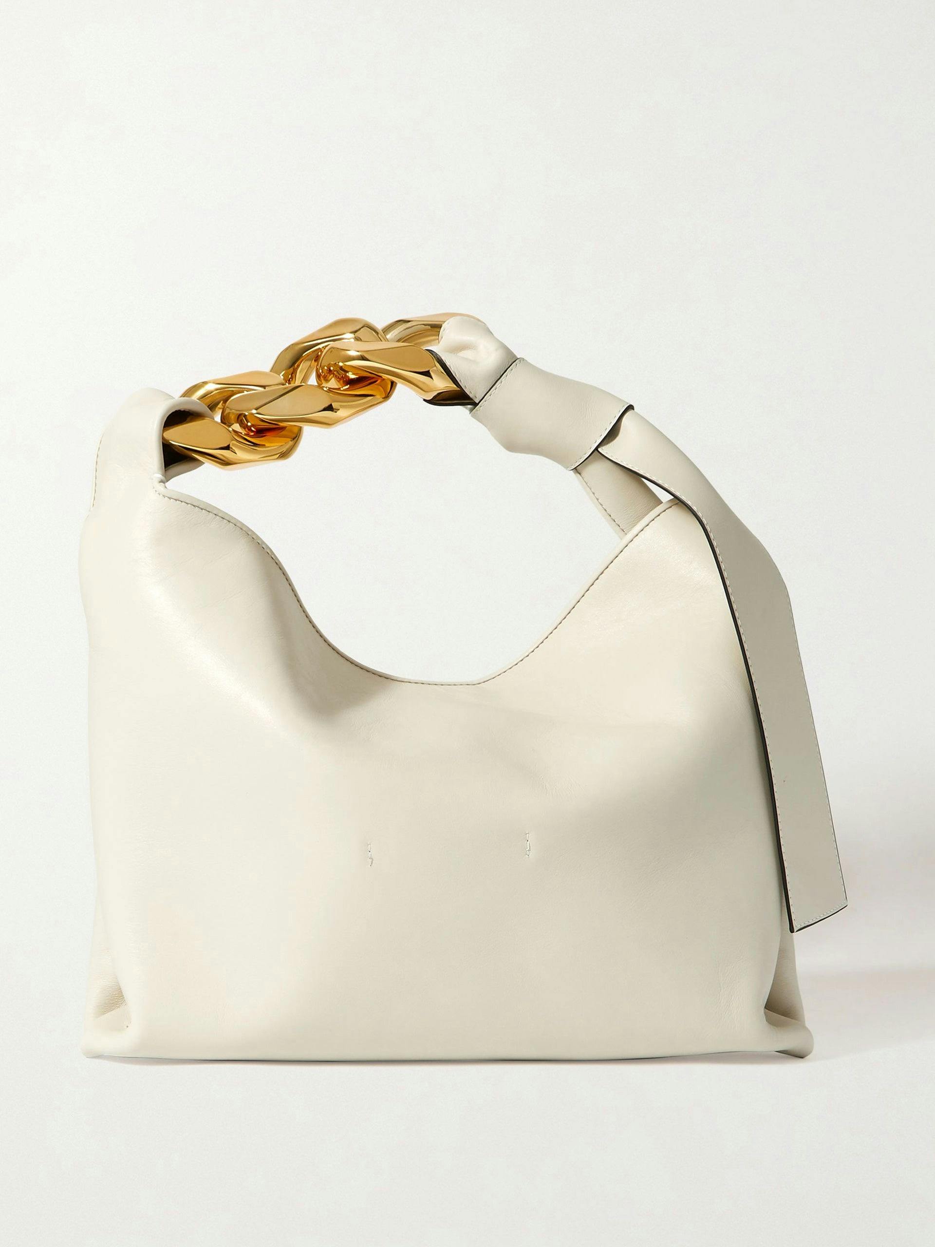 Off-white chain-embellished leather shoulder bag