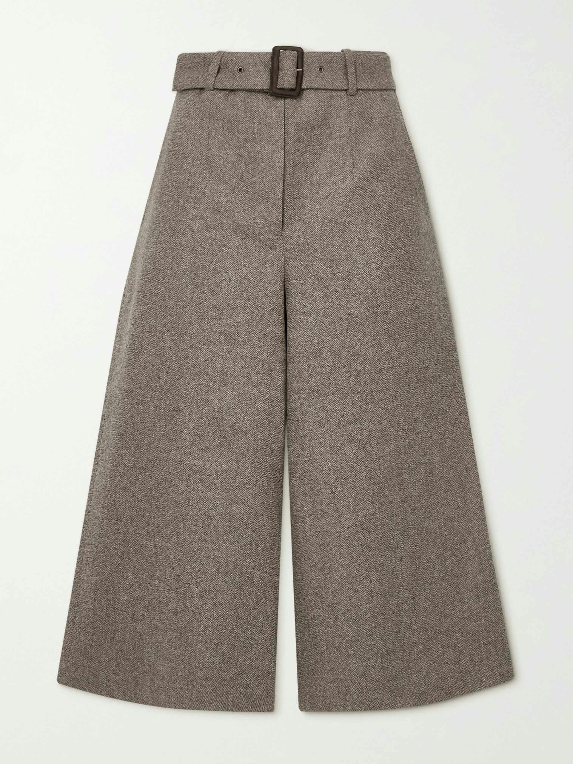 Cropped wool culottes