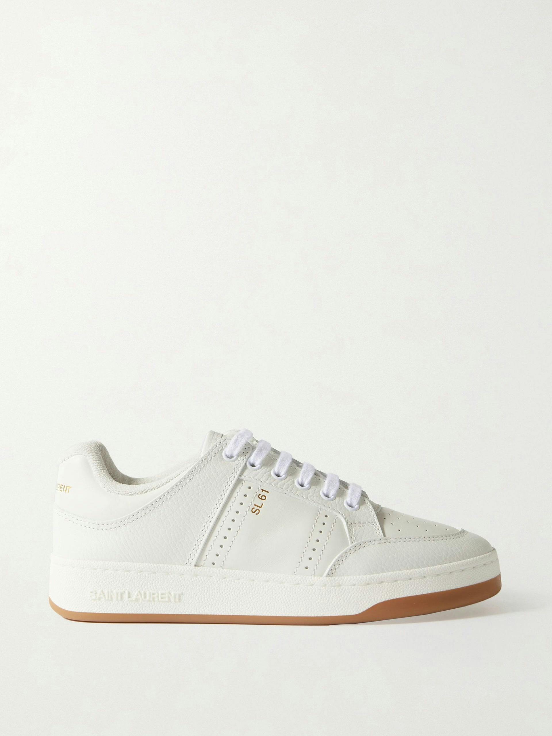 White logo-print SL61 leather sneakers
