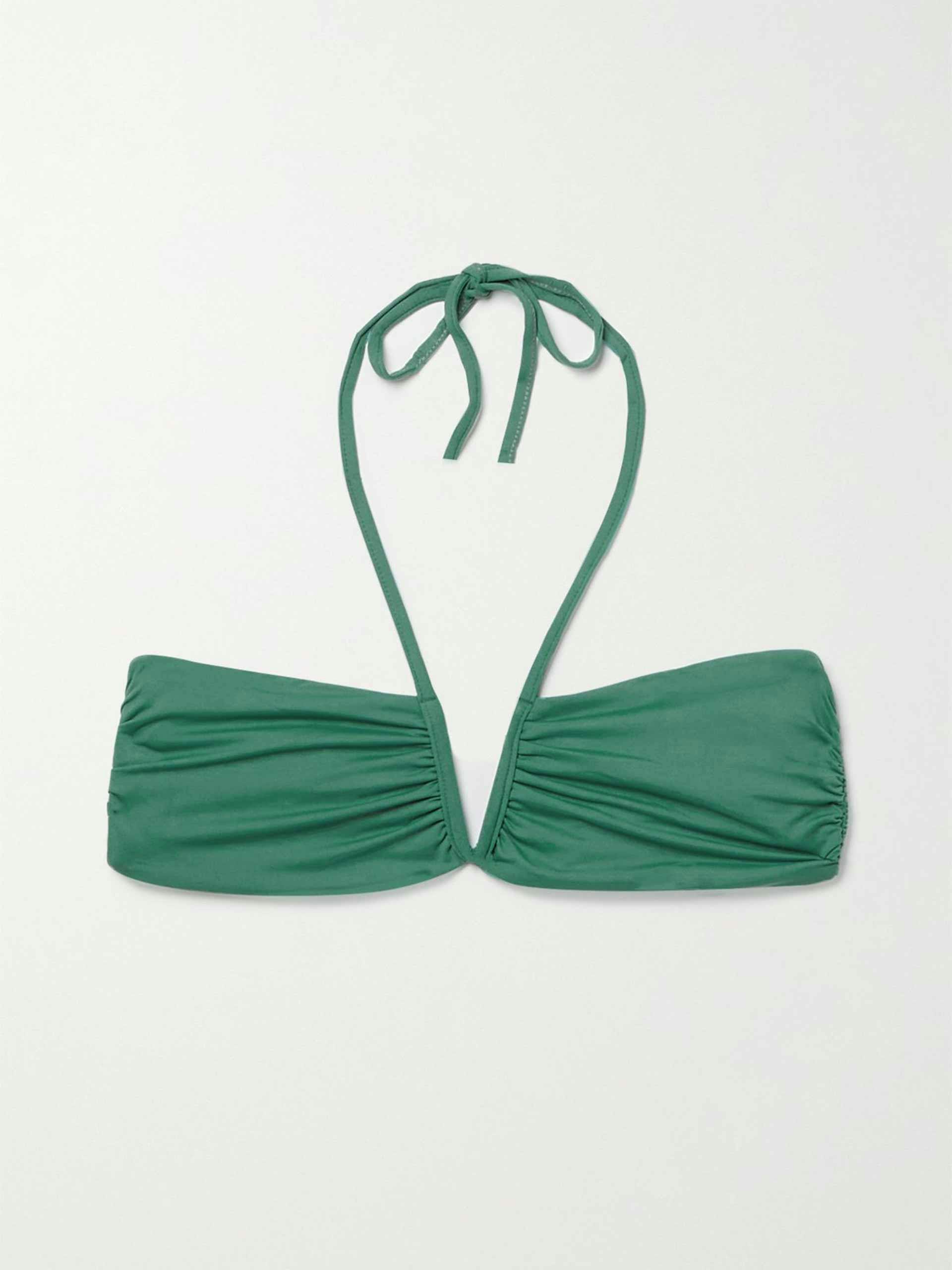 Green reversible halterneck bikini top