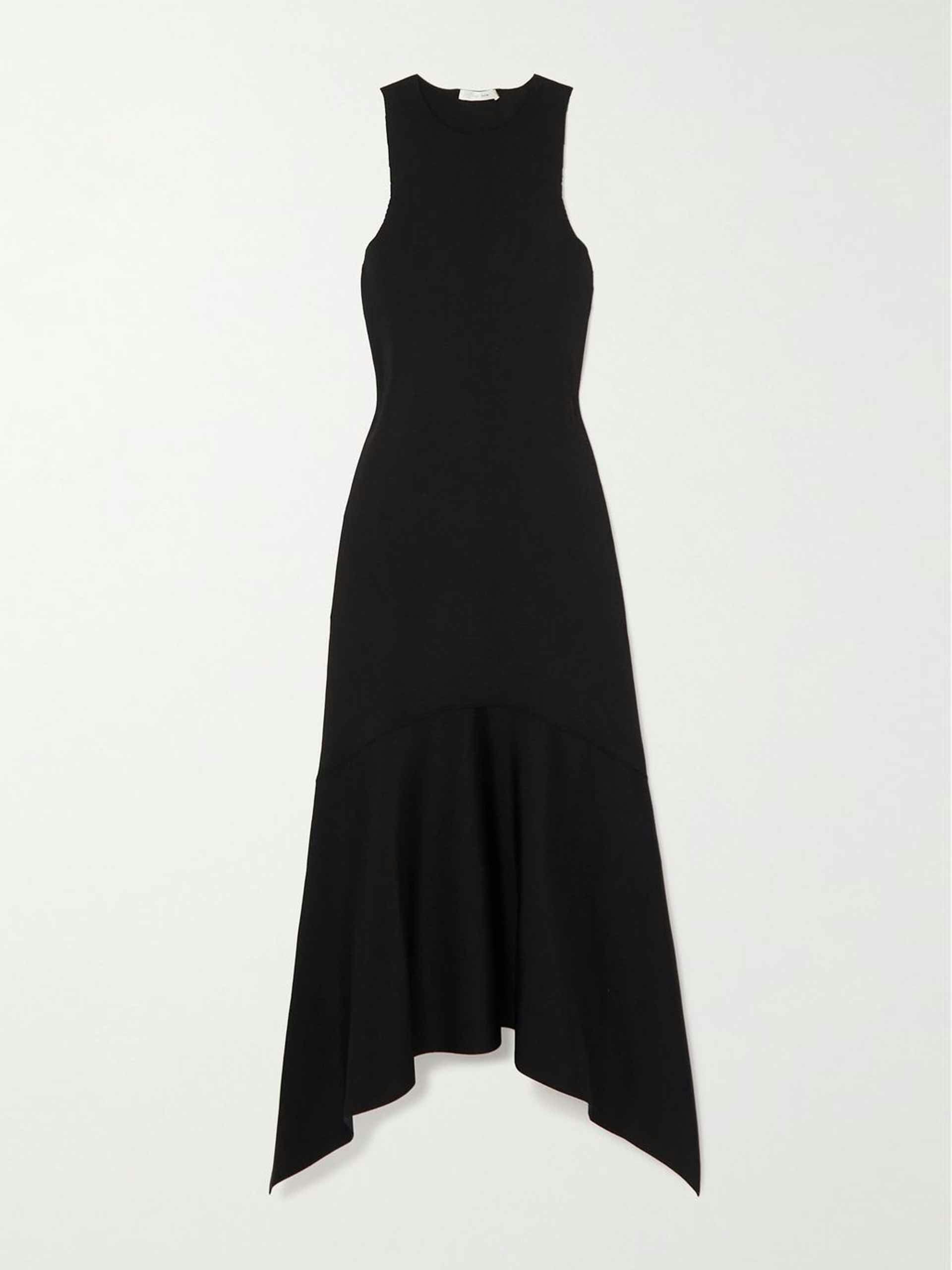 Olina asymmetric stretch-crepe midi dress