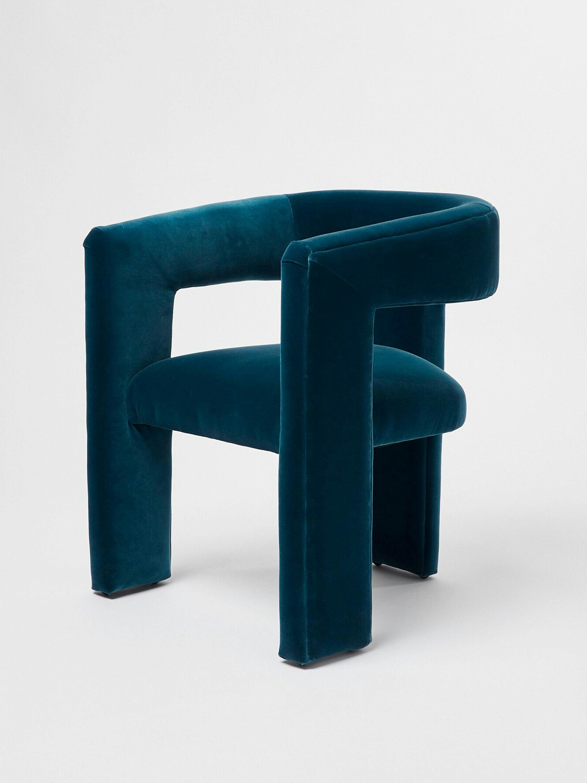 Tress Azure blue velvet chair