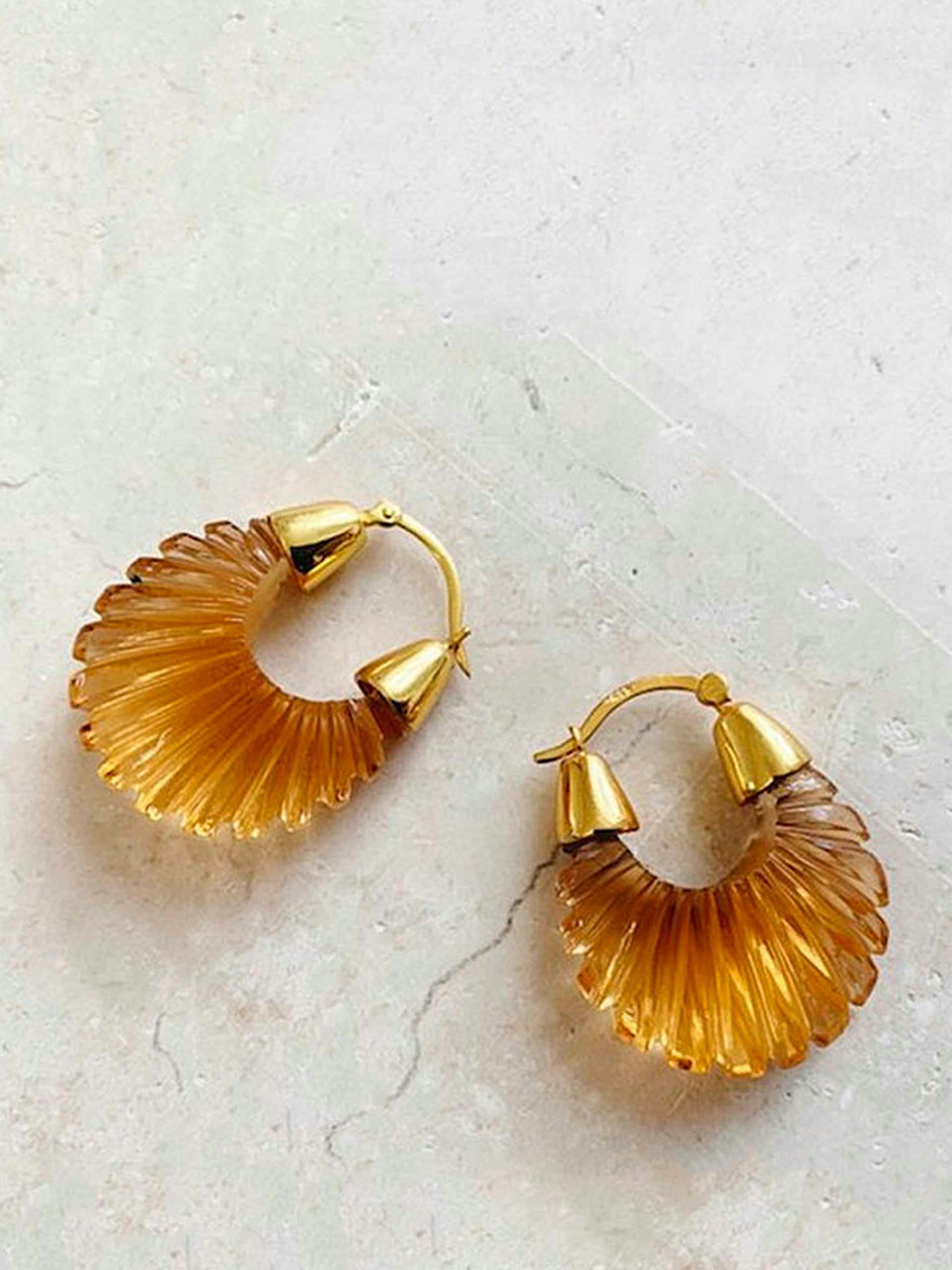 Hydro glass earrings in orange tones